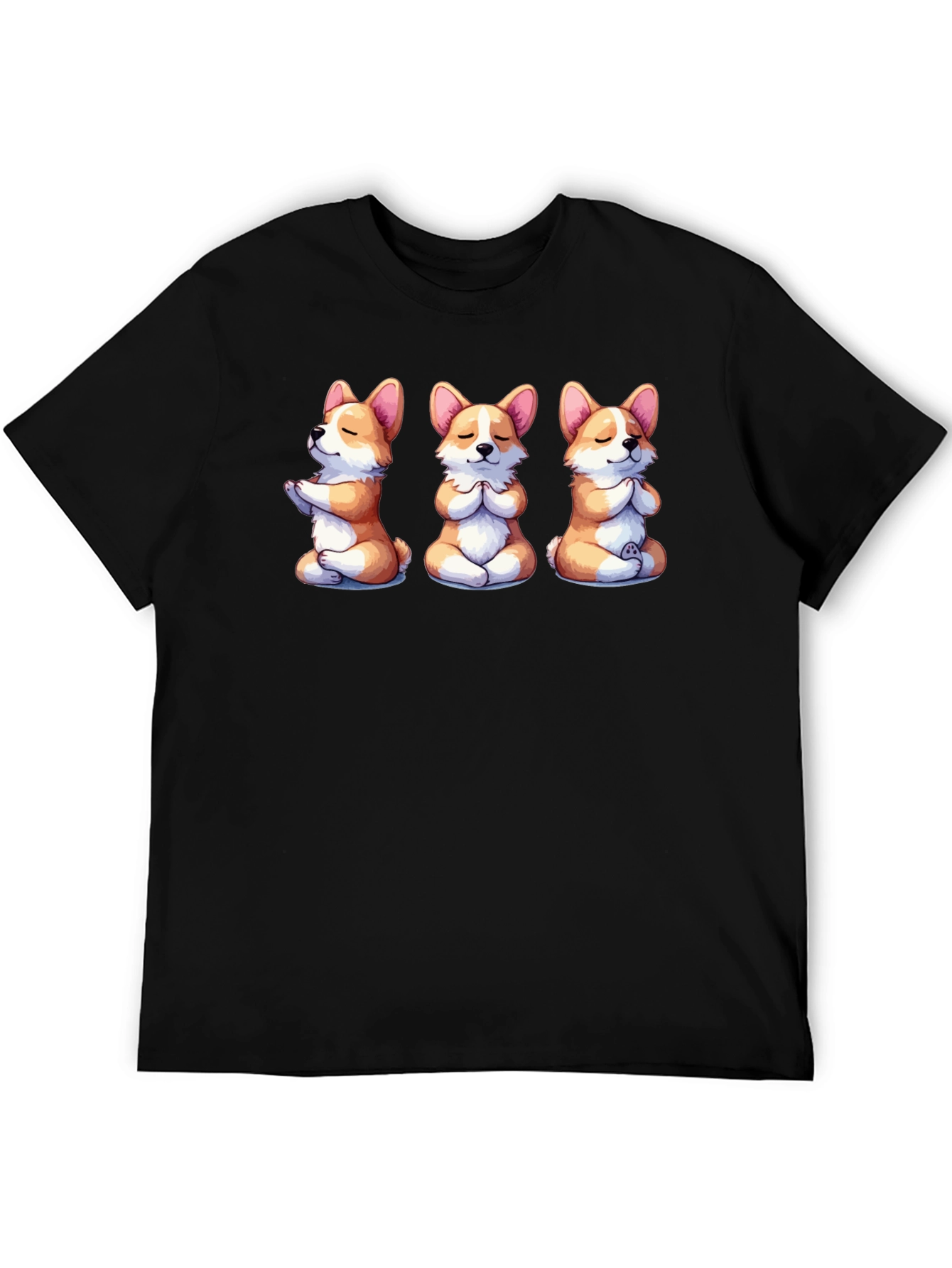 Meditating Corgis T-Shirt - Black