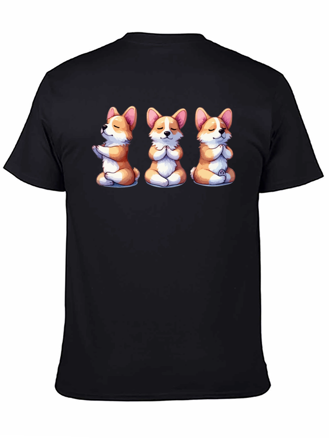 Meditating Corgis T-Shirt - Black