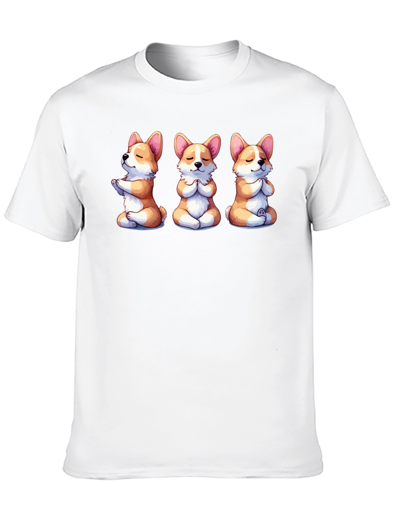 Meditating Corgis T-Shirt - Black