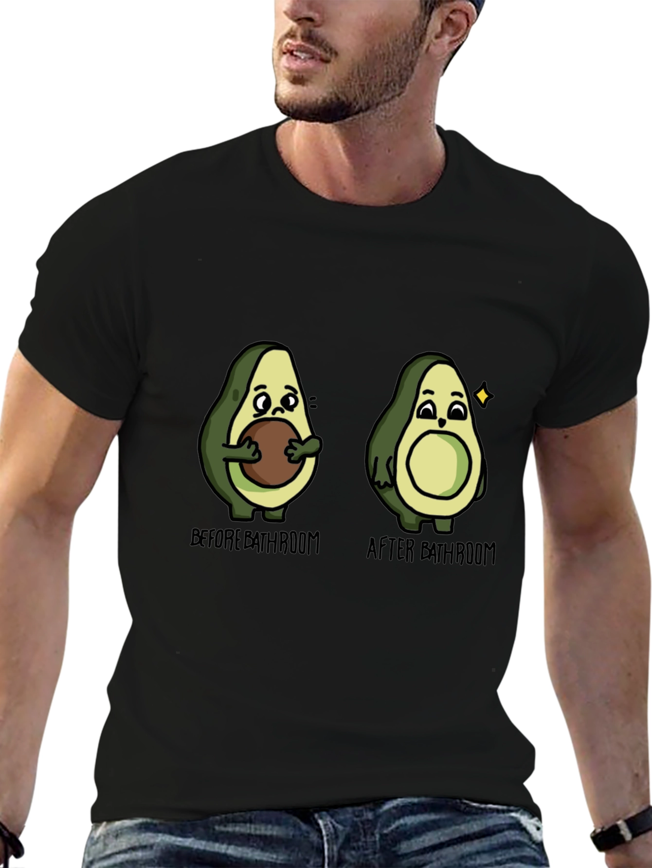Avocado Before & After Bathroom Humor T-Shirt