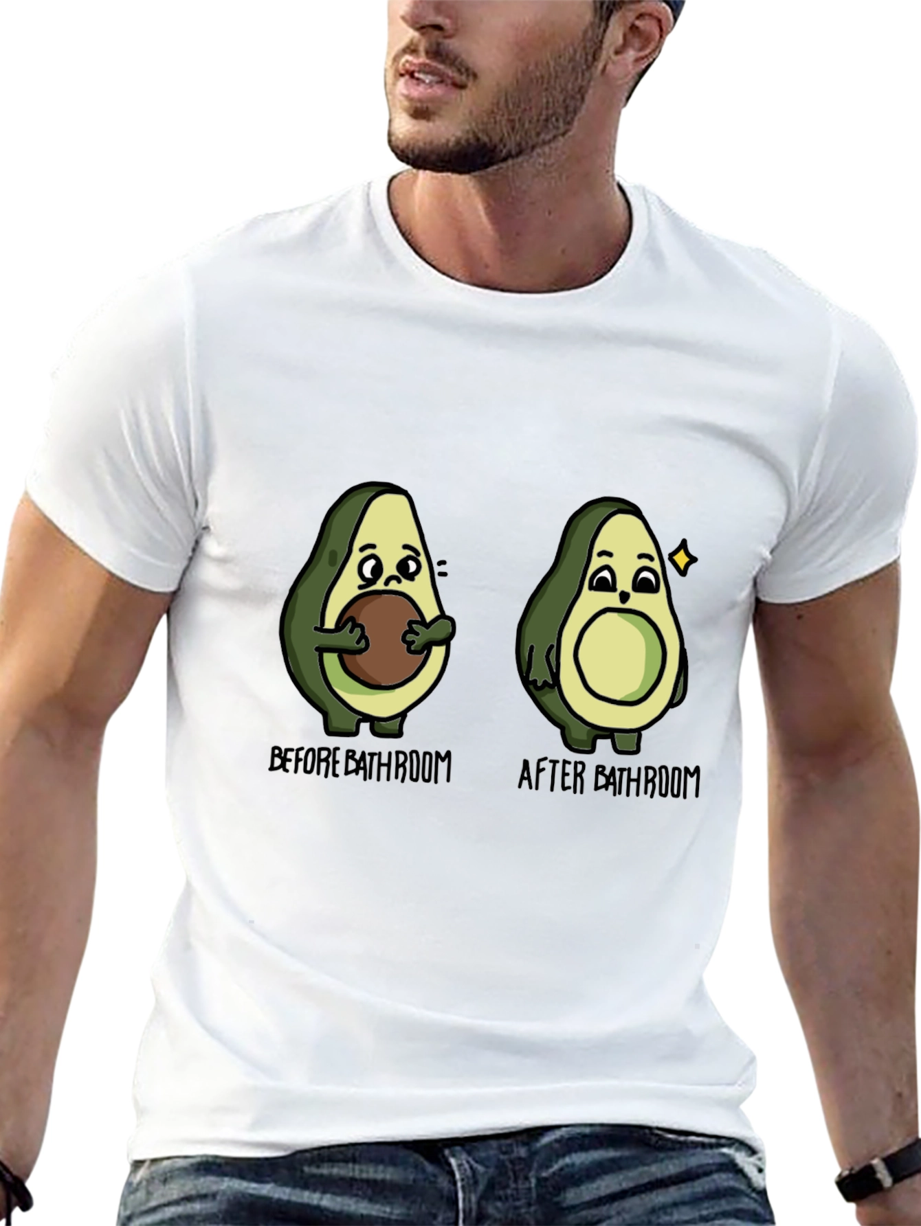 Avocado Before & After Bathroom Humor T-Shirt