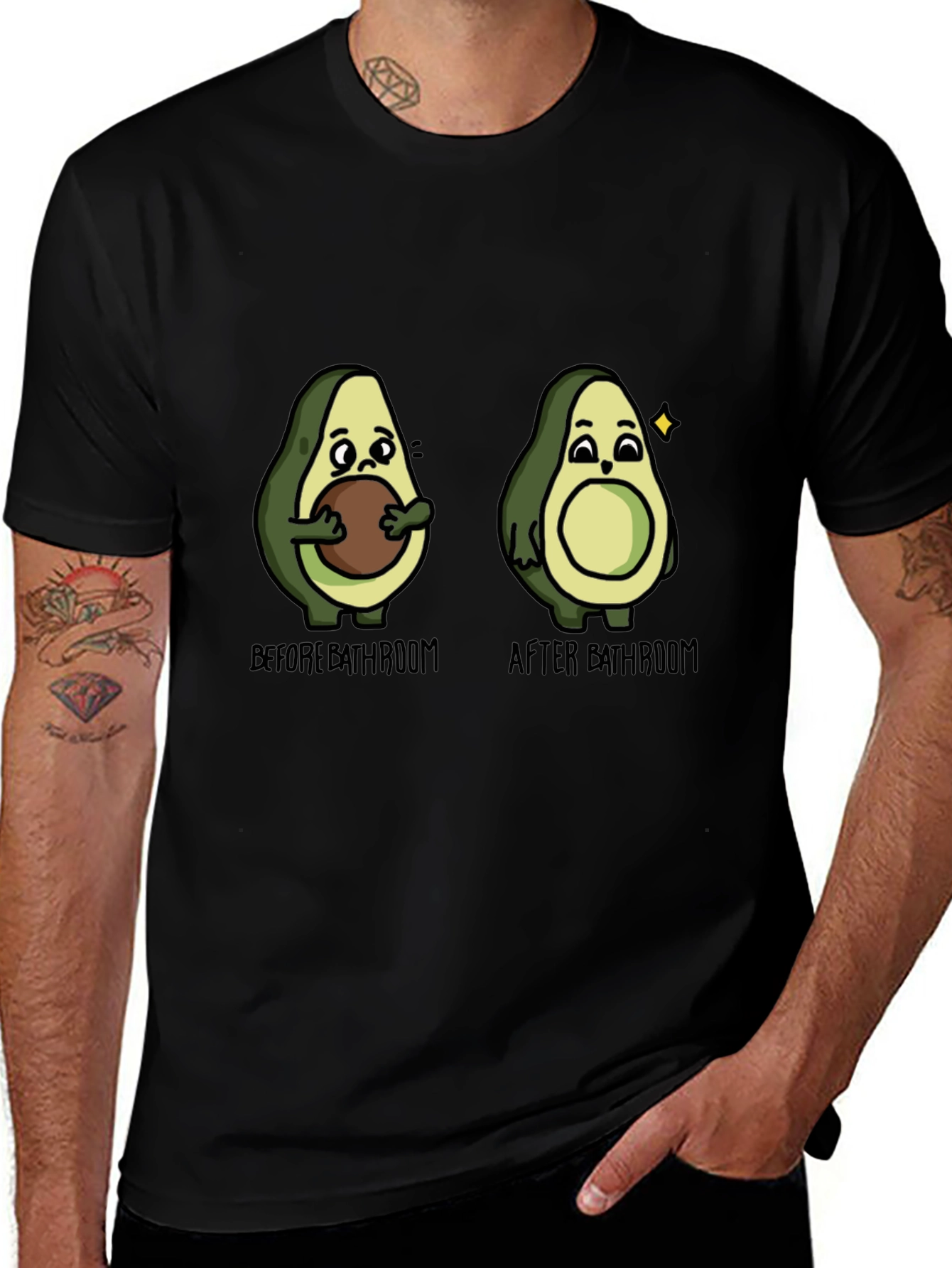 Avocado Before & After Bathroom Humor T-Shirt