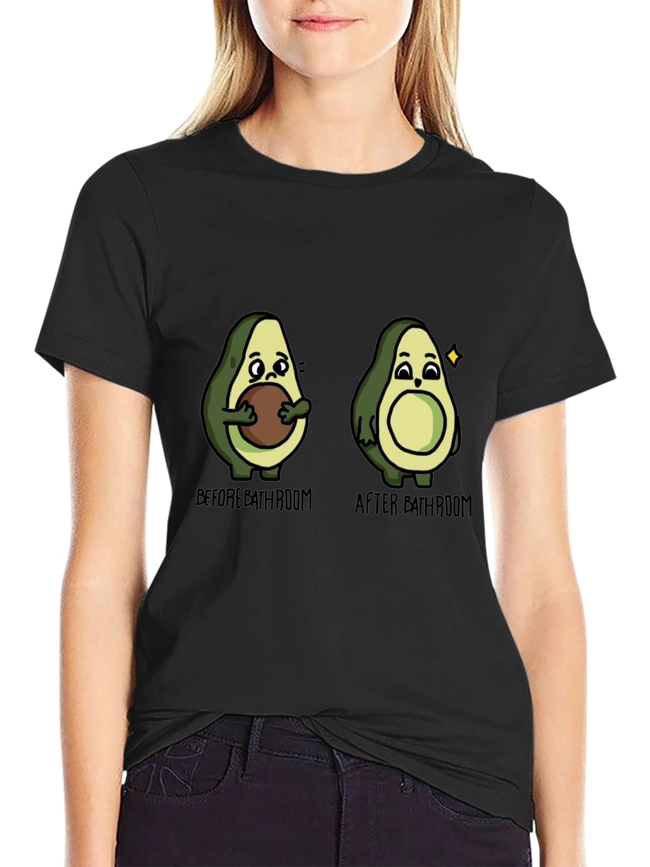 Avocado Before & After Bathroom Humor T-Shirt