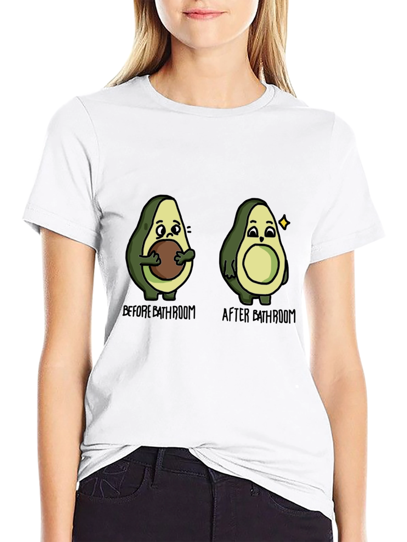 Avocado Before & After Bathroom Humor T-Shirt