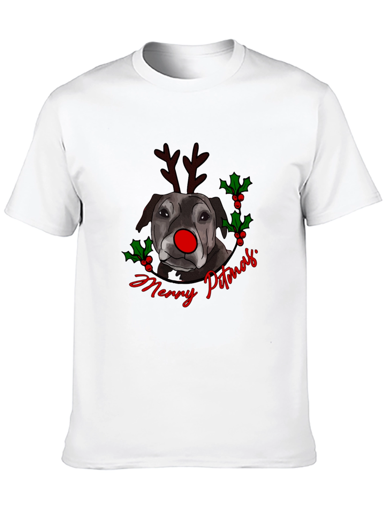 Merry Pitmas Dog Christmas T-Shirt
