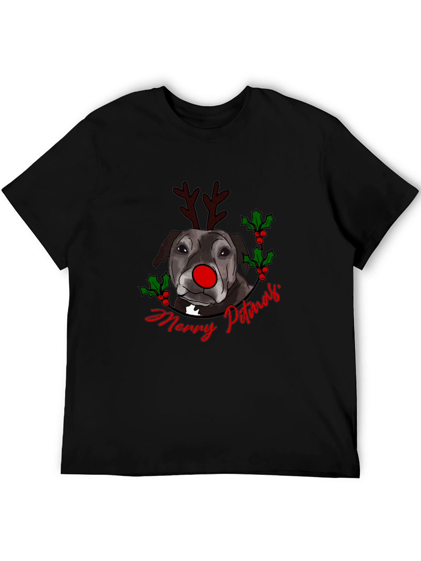 Merry Pitmas Dog Christmas T-Shirt