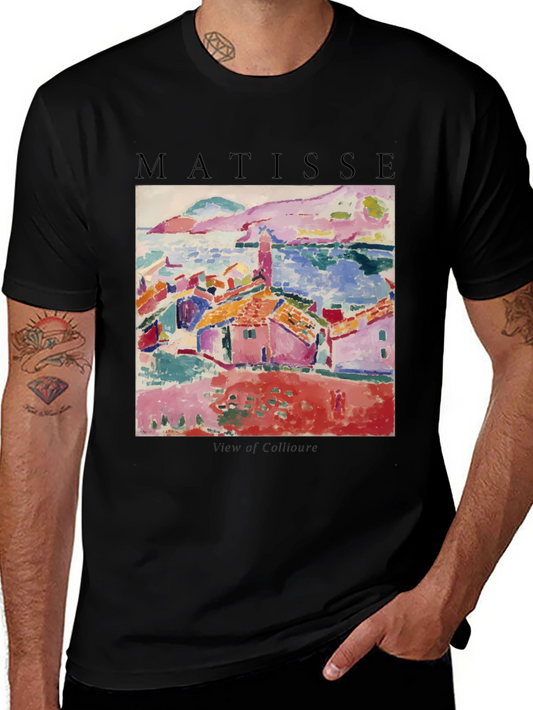 Matisse Art T-Shirt - View of Collioure Black Cotton Tee