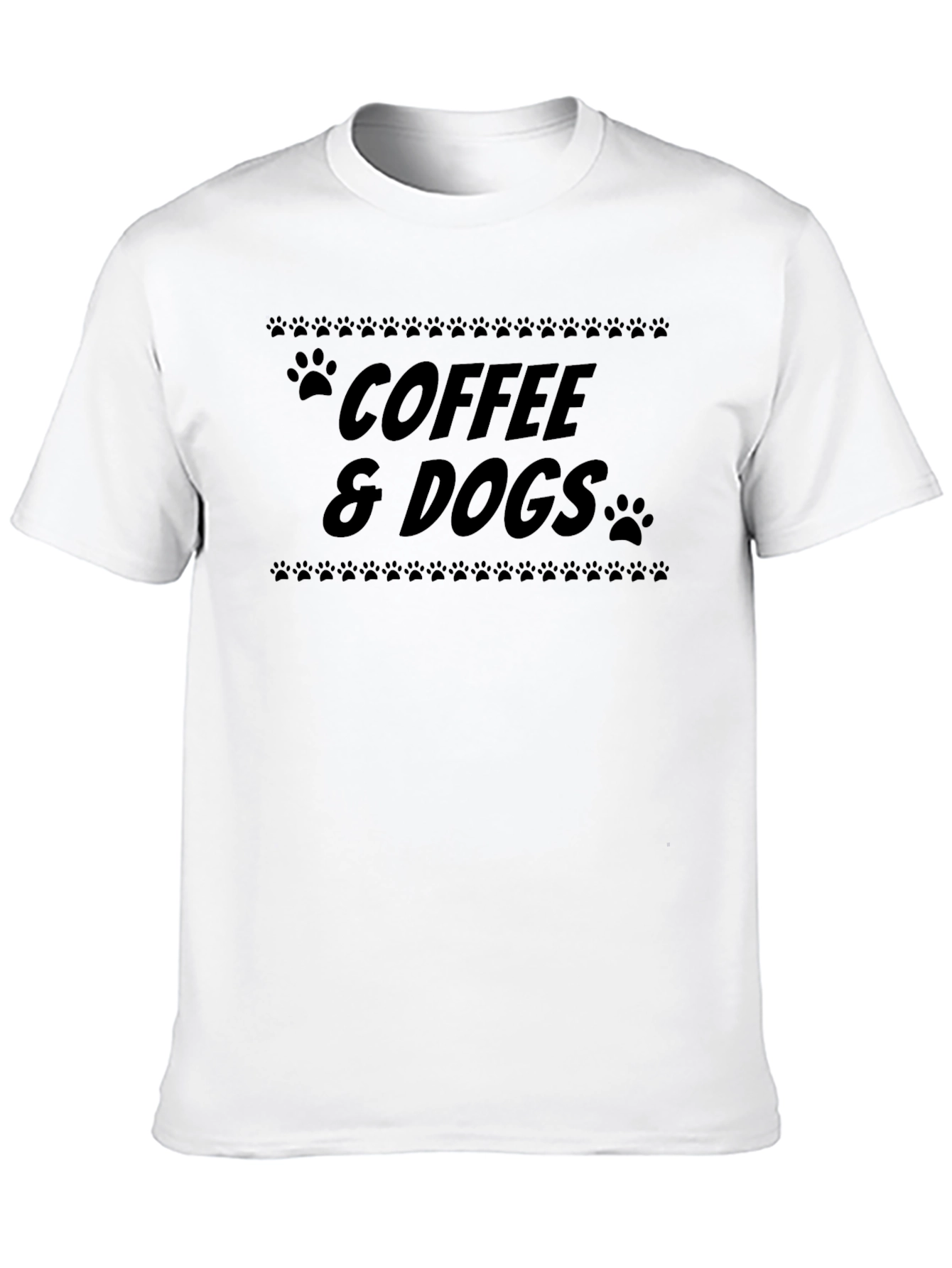 Coffee & Dogs Black Graphic T-Shirt