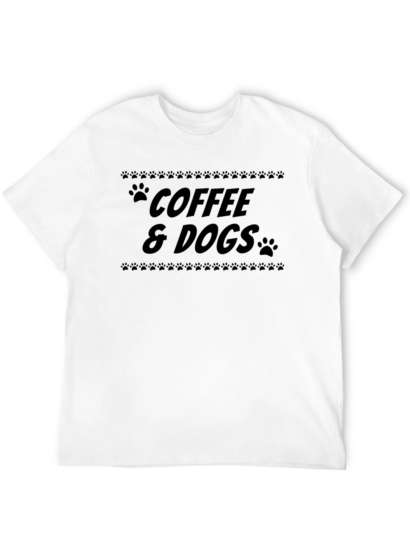 Coffee & Dogs Black Graphic T-Shirt