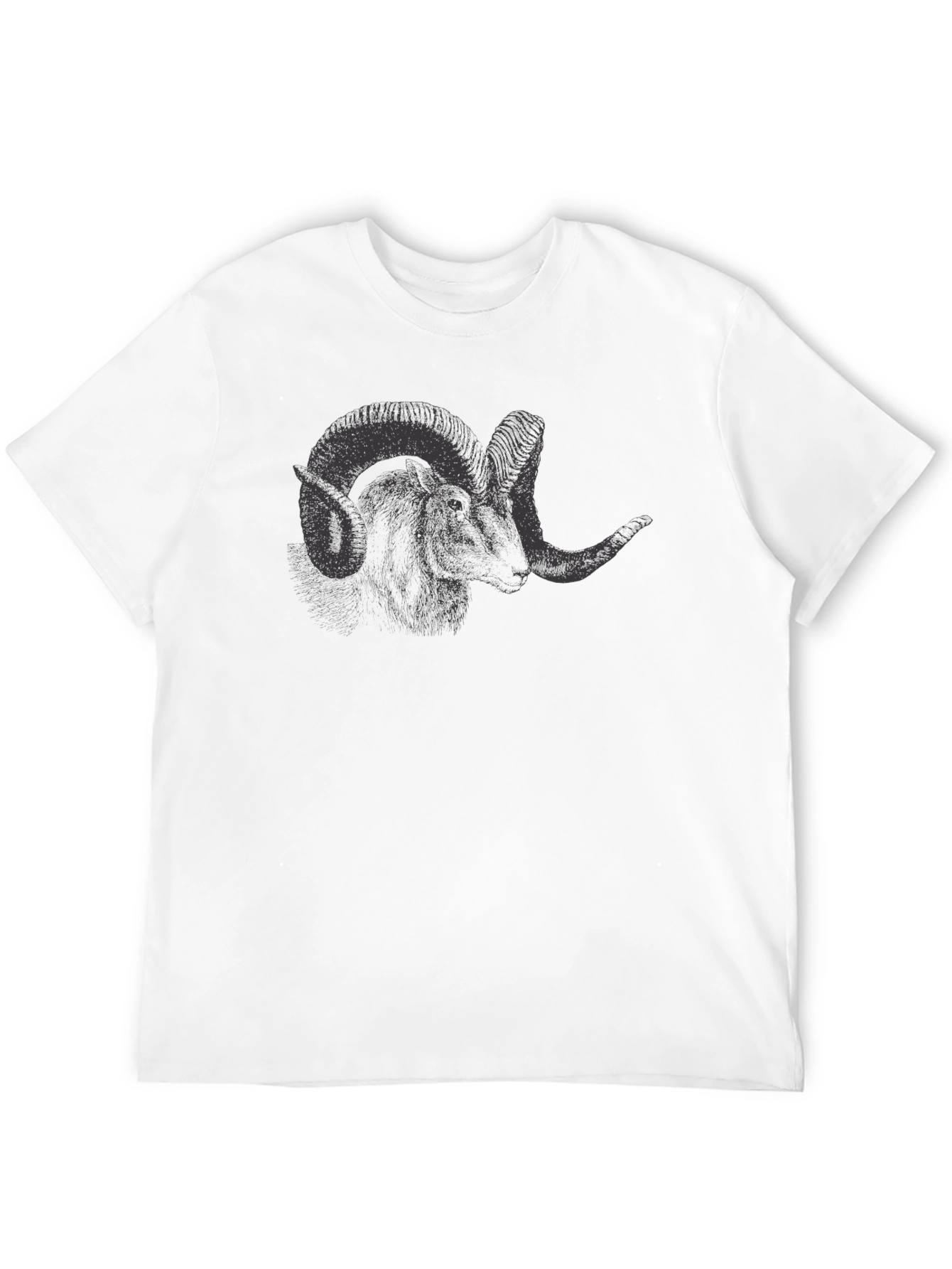 Ram Graphic Tee - Black Cotton T-Shirt
