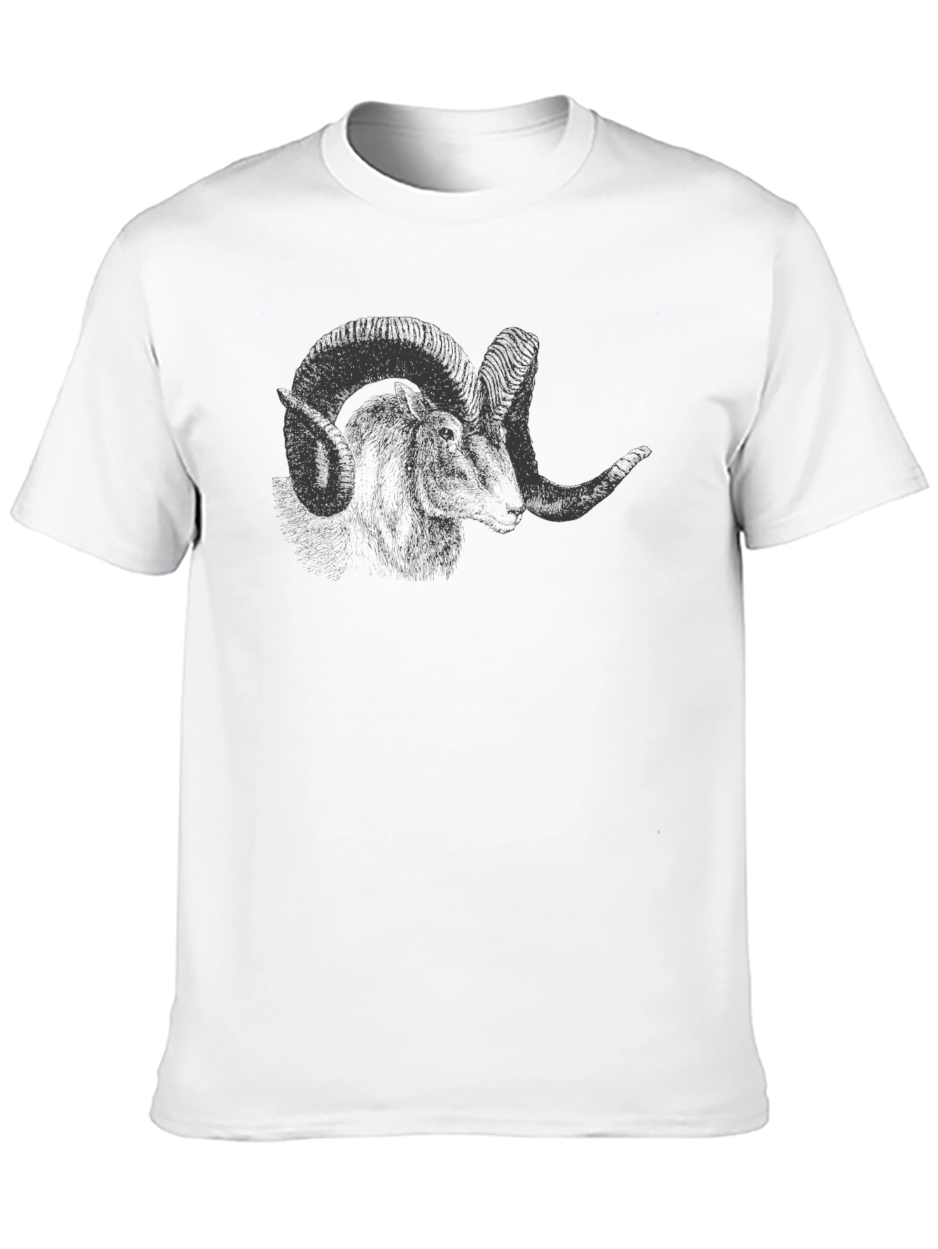 Ram Graphic Tee - Black Cotton T-Shirt