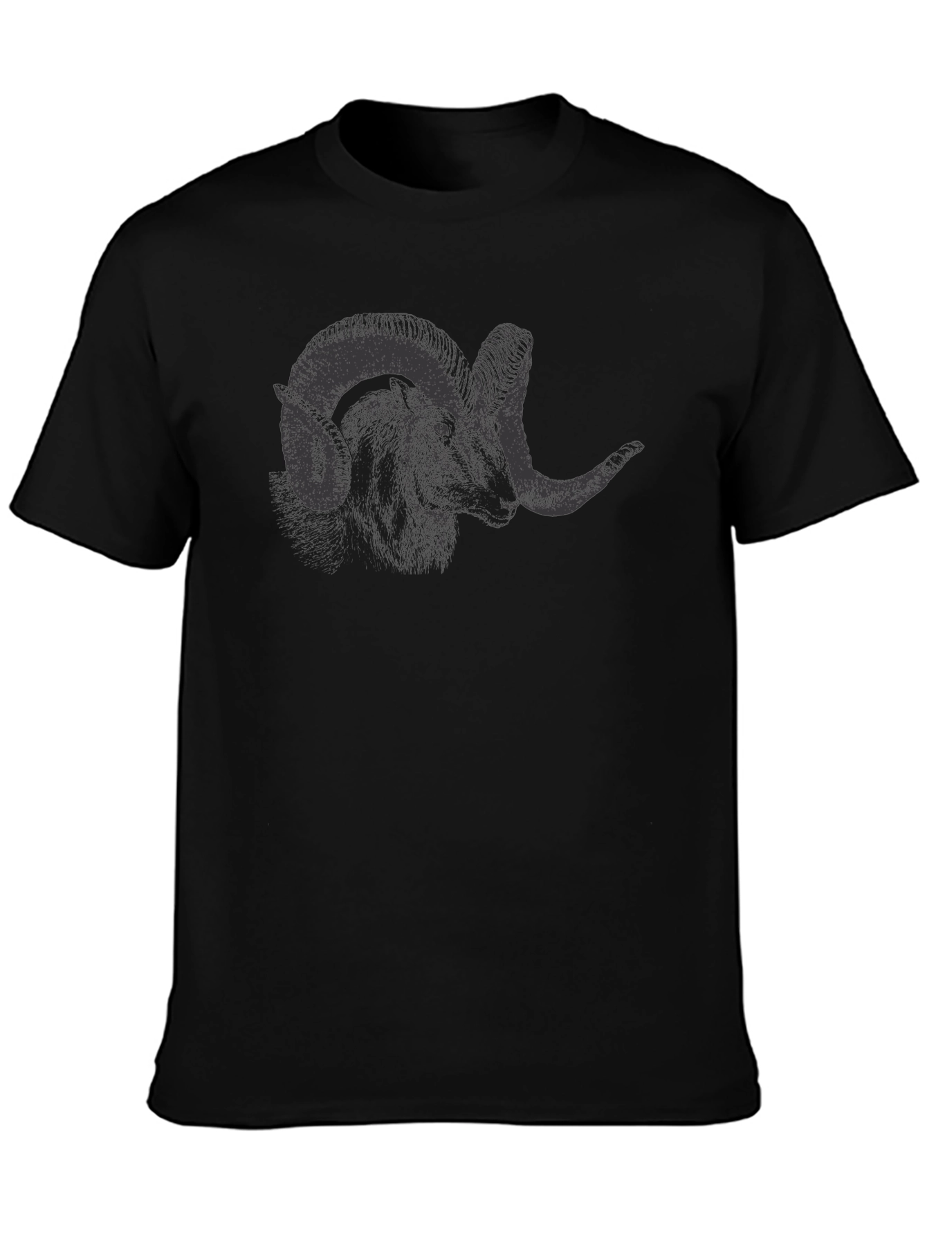 Ram Graphic Tee - Black Cotton T-Shirt