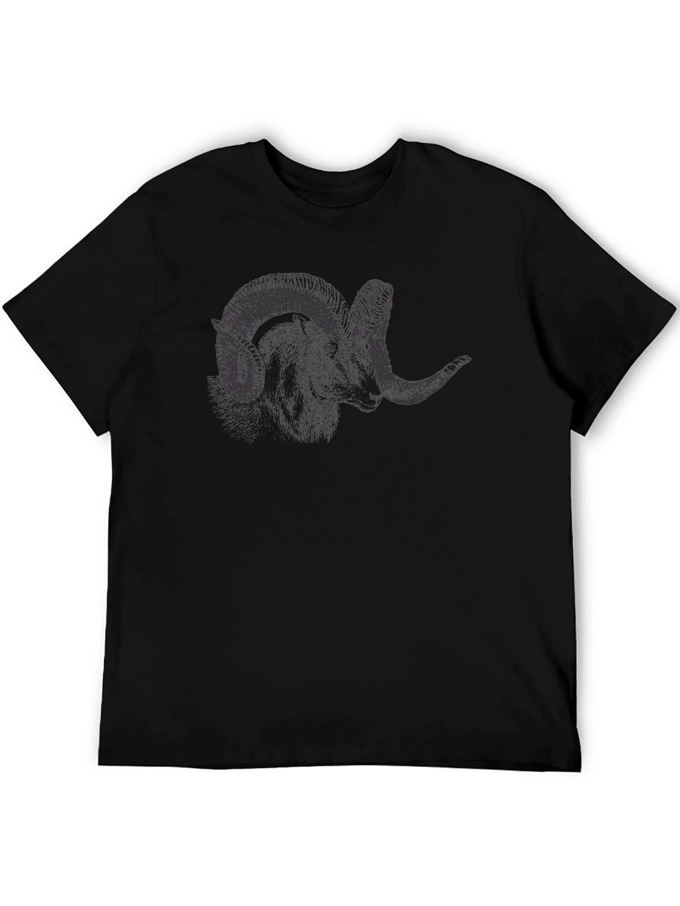 Ram Graphic Tee - Black Cotton T-Shirt