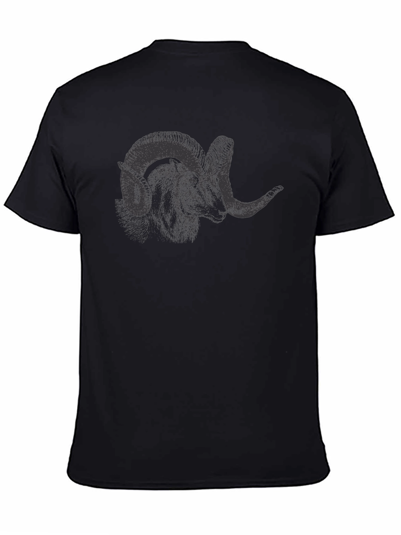 Ram Graphic Tee - Black Cotton T-Shirt