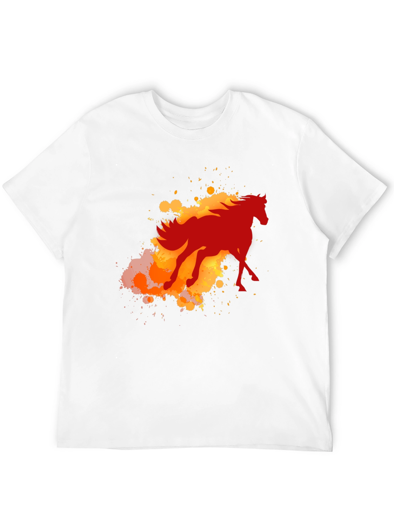 Fiery Horse Graphic Tee - Black Cotton Blend