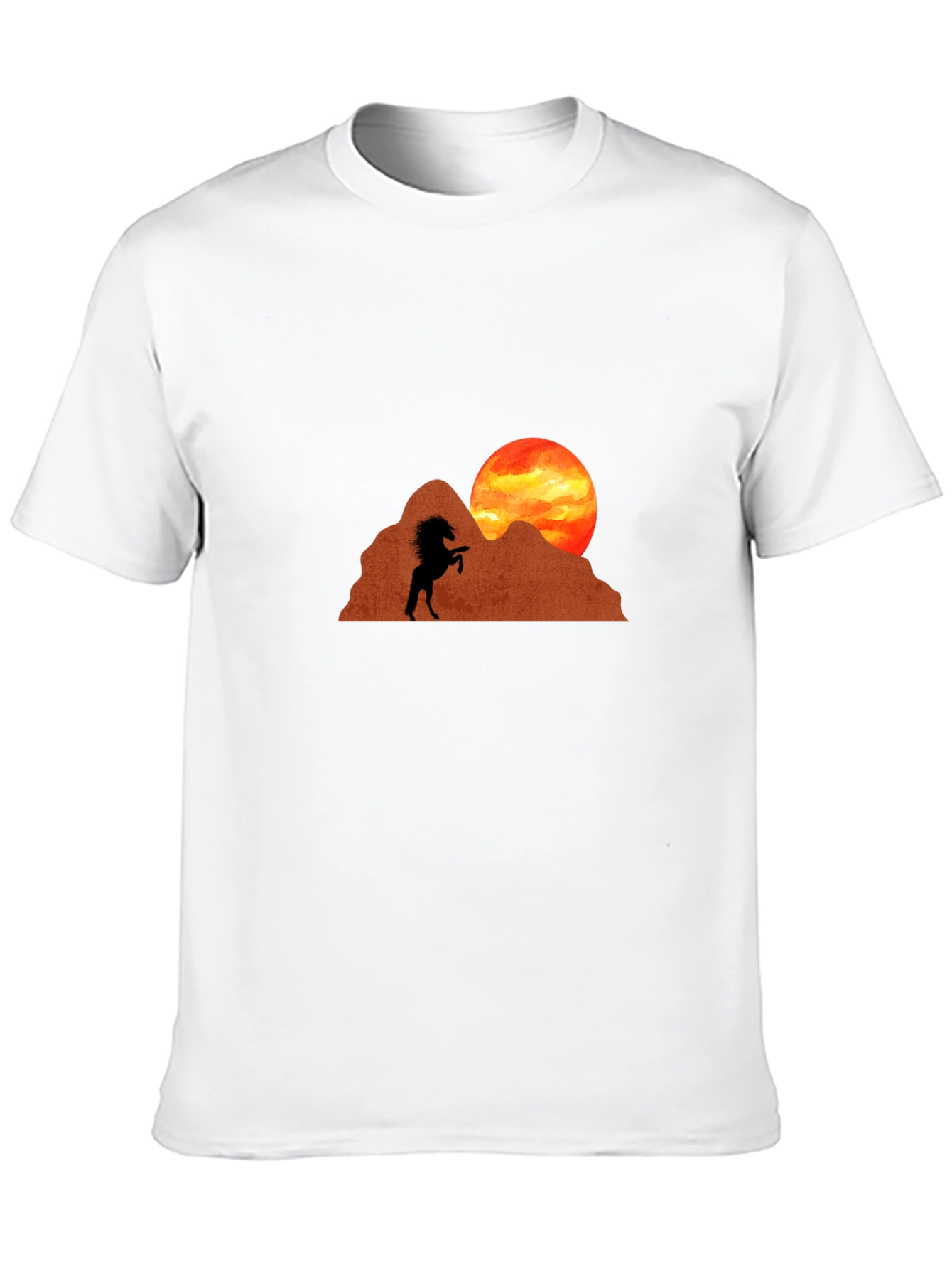 Horse Silhouette Sunset Graphic Tee