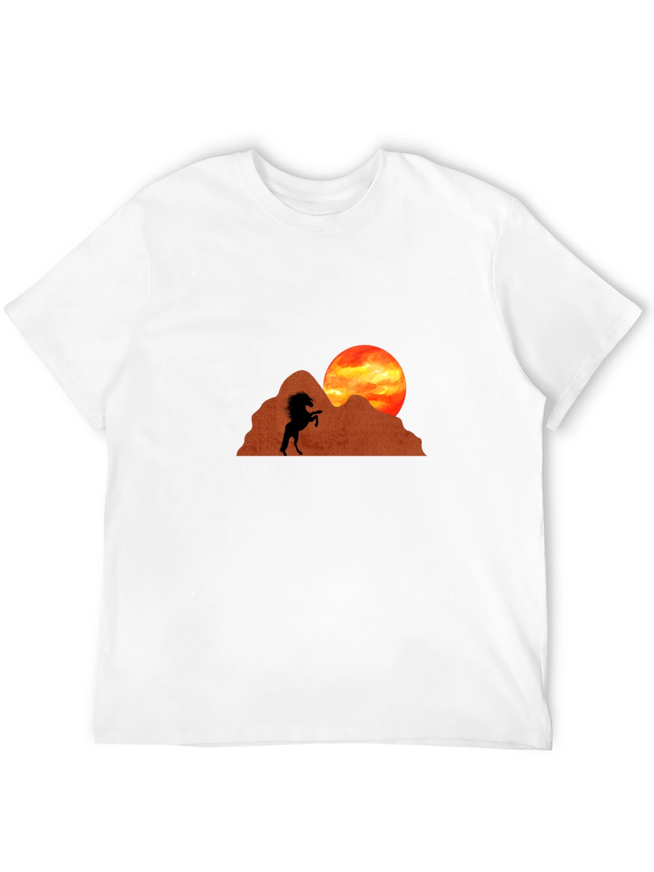 Horse Silhouette Sunset Graphic Tee