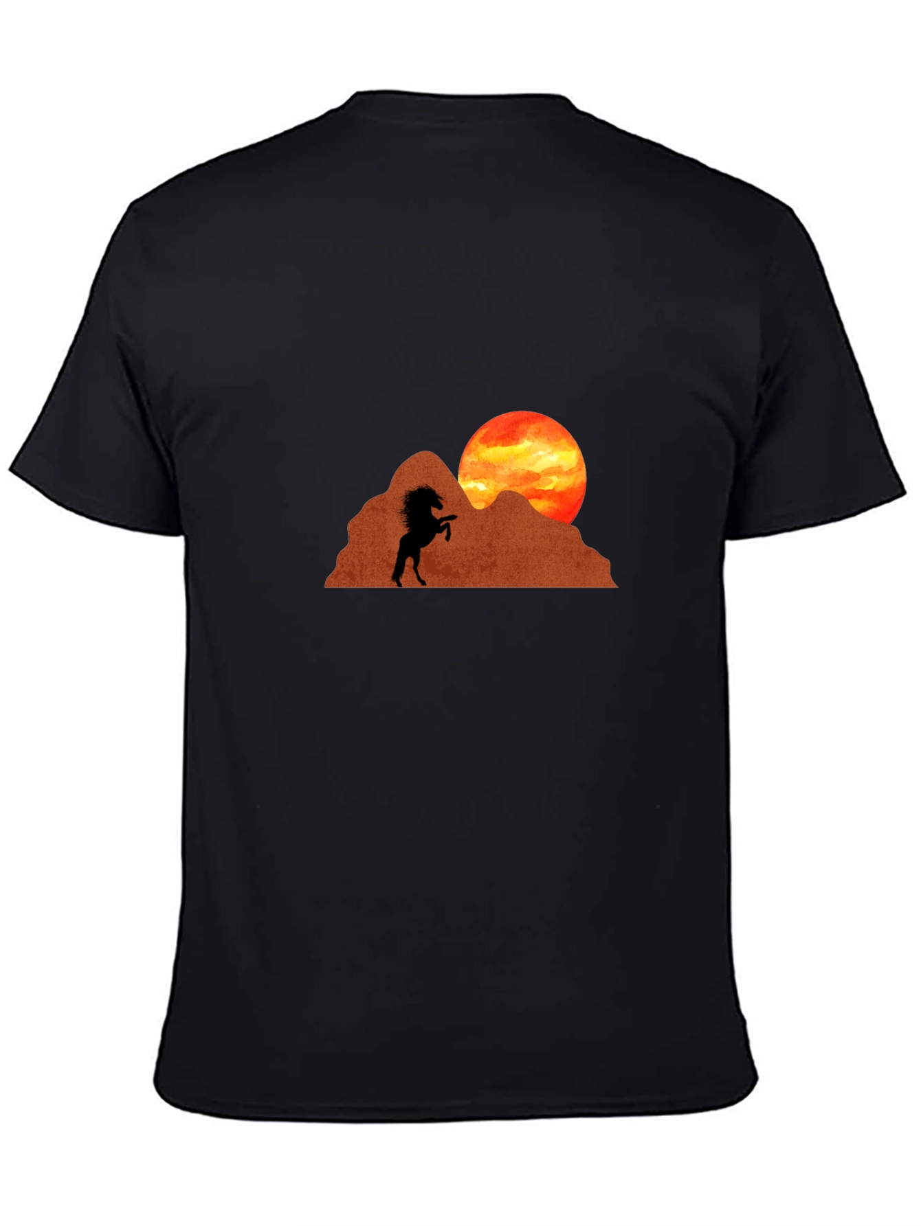 Horse Silhouette Sunset Graphic Tee