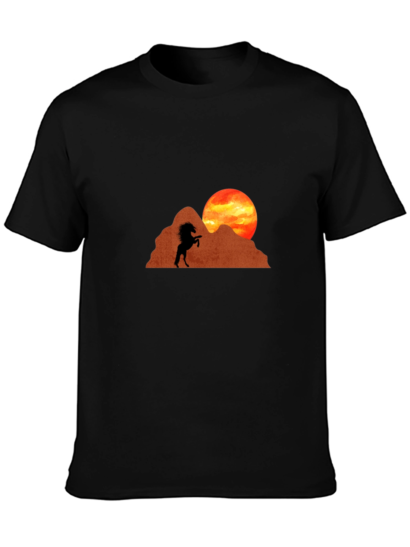 Horse Silhouette Sunset Graphic Tee