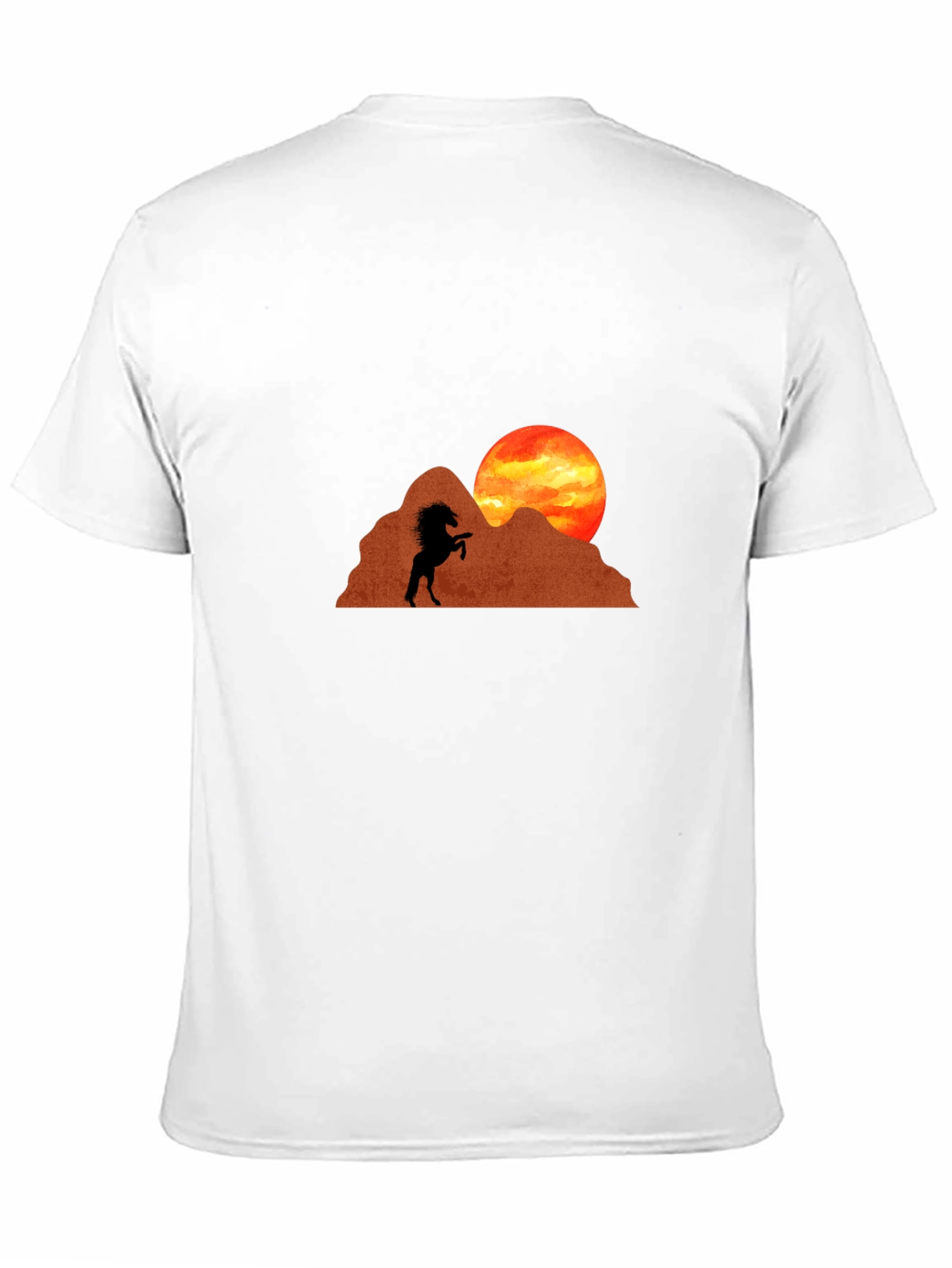 Horse Silhouette Sunset Graphic Tee