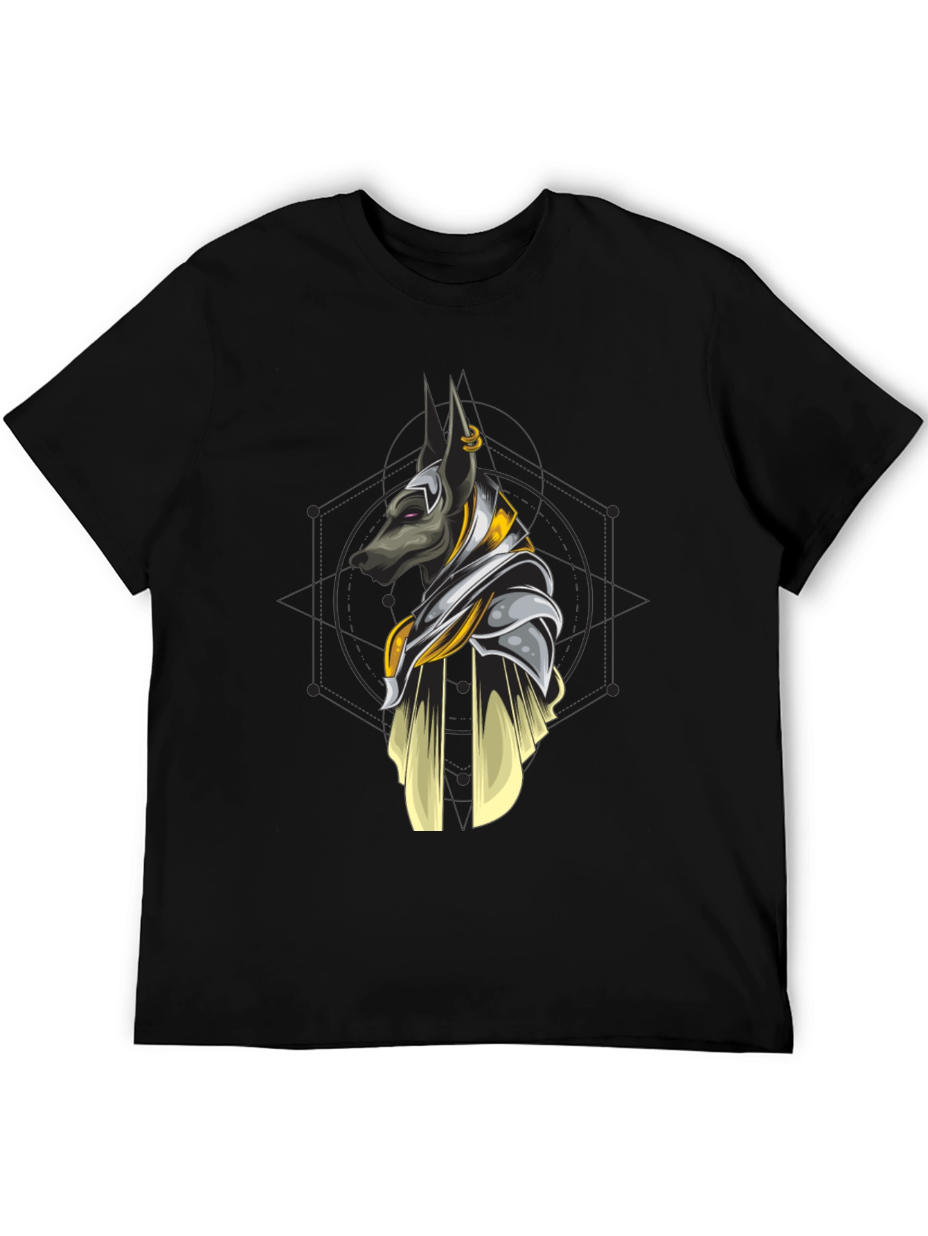 Anubis Graphic Print Black T-Shirt