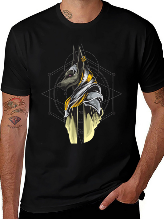 Anubis Graphic Print Black T-Shirt