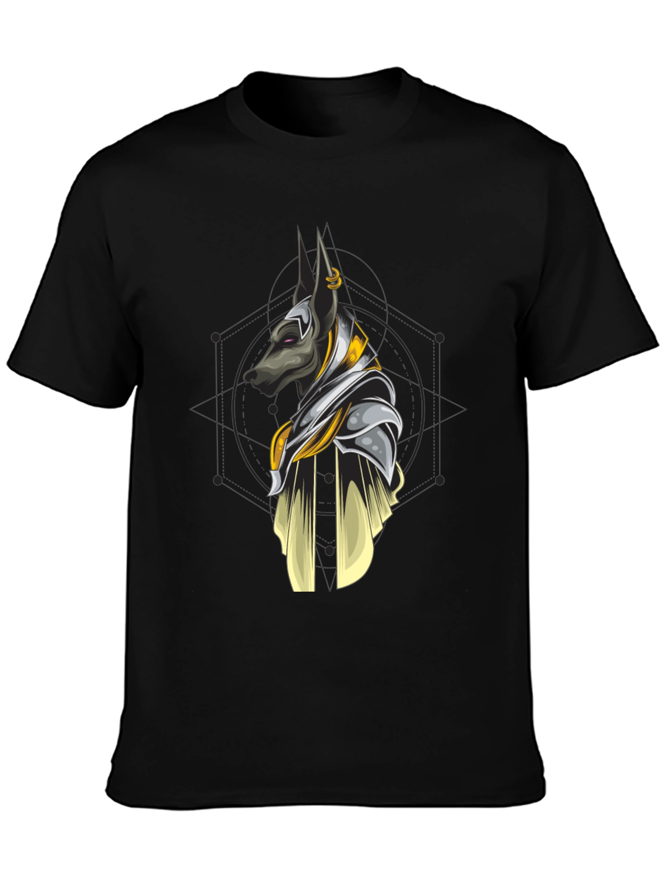 Anubis Graphic Print Black T-Shirt
