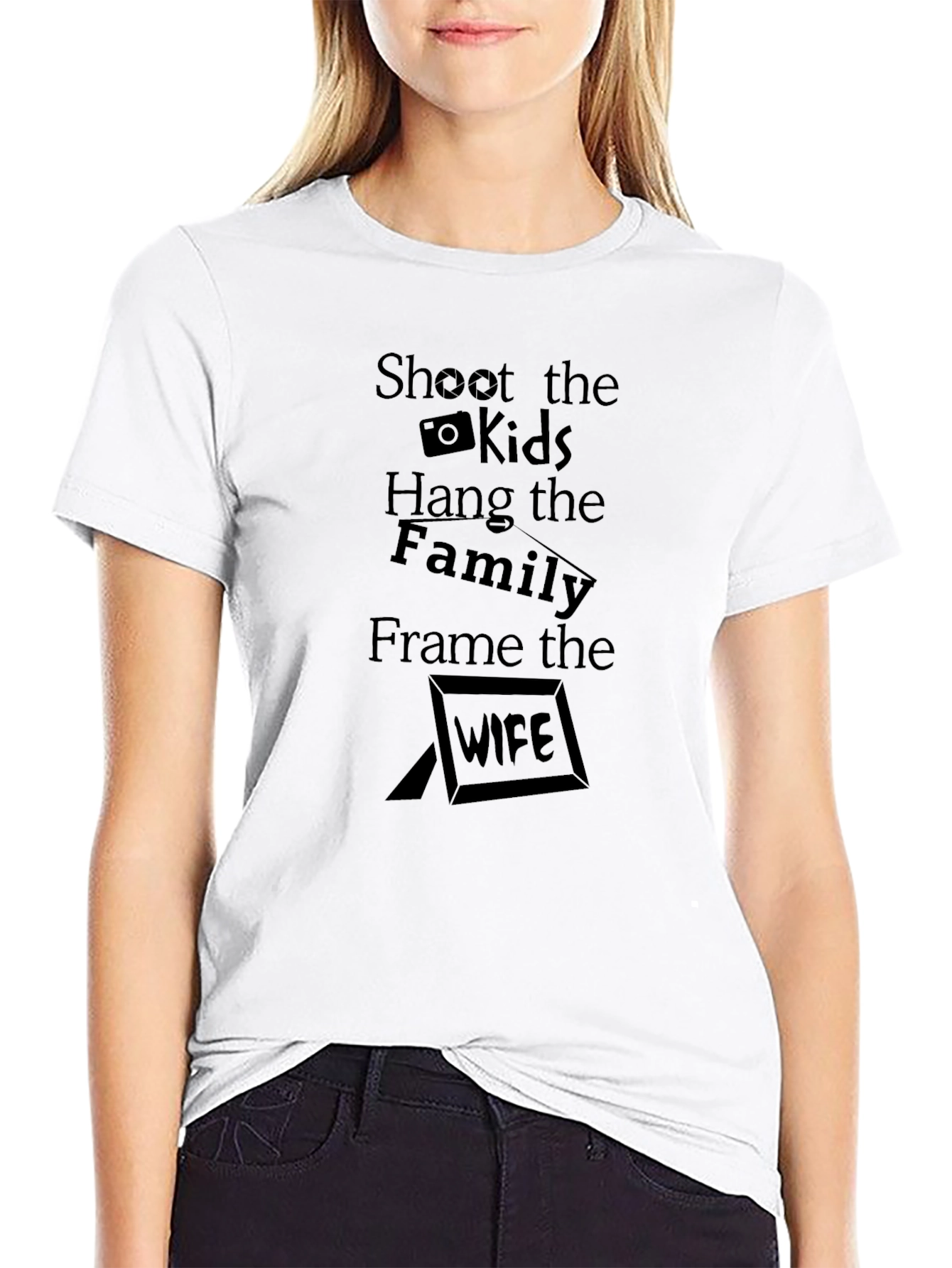 Shoot the Kids Family Wife Funny Graphic T-Shirt