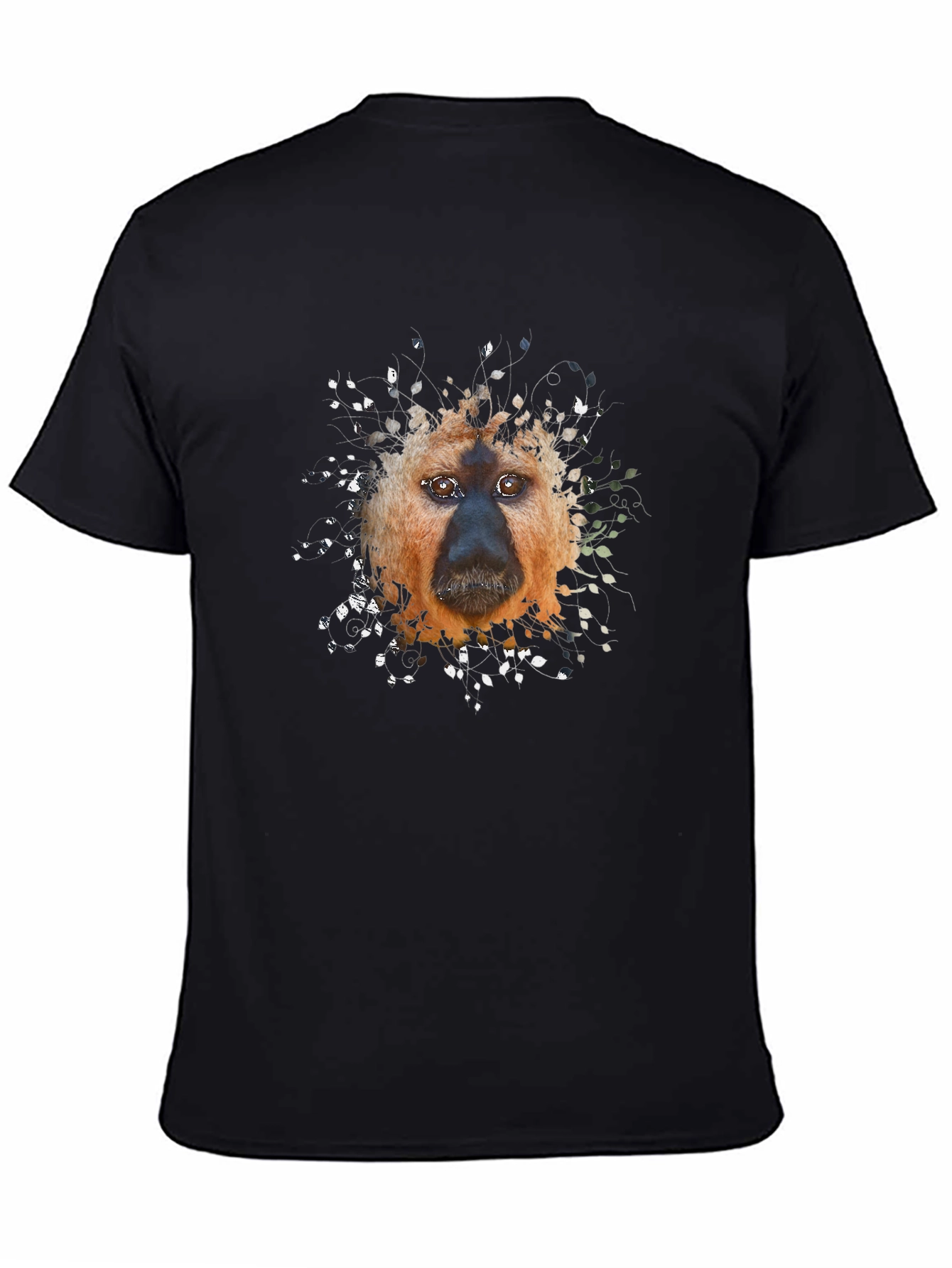 Monkey Face Graphic Black T-Shirt