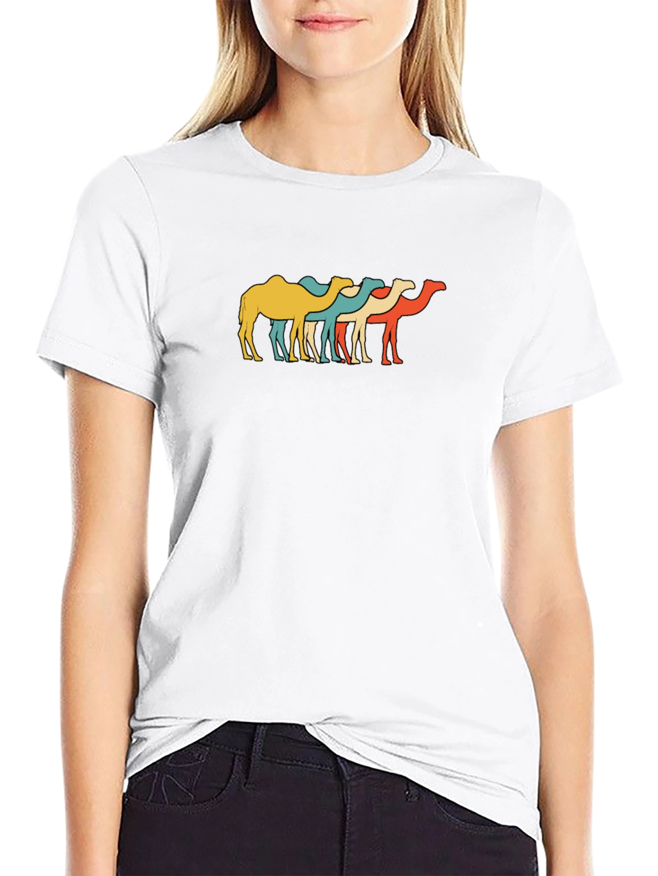 Retro Camel T-Shirt - Funky Desert Style