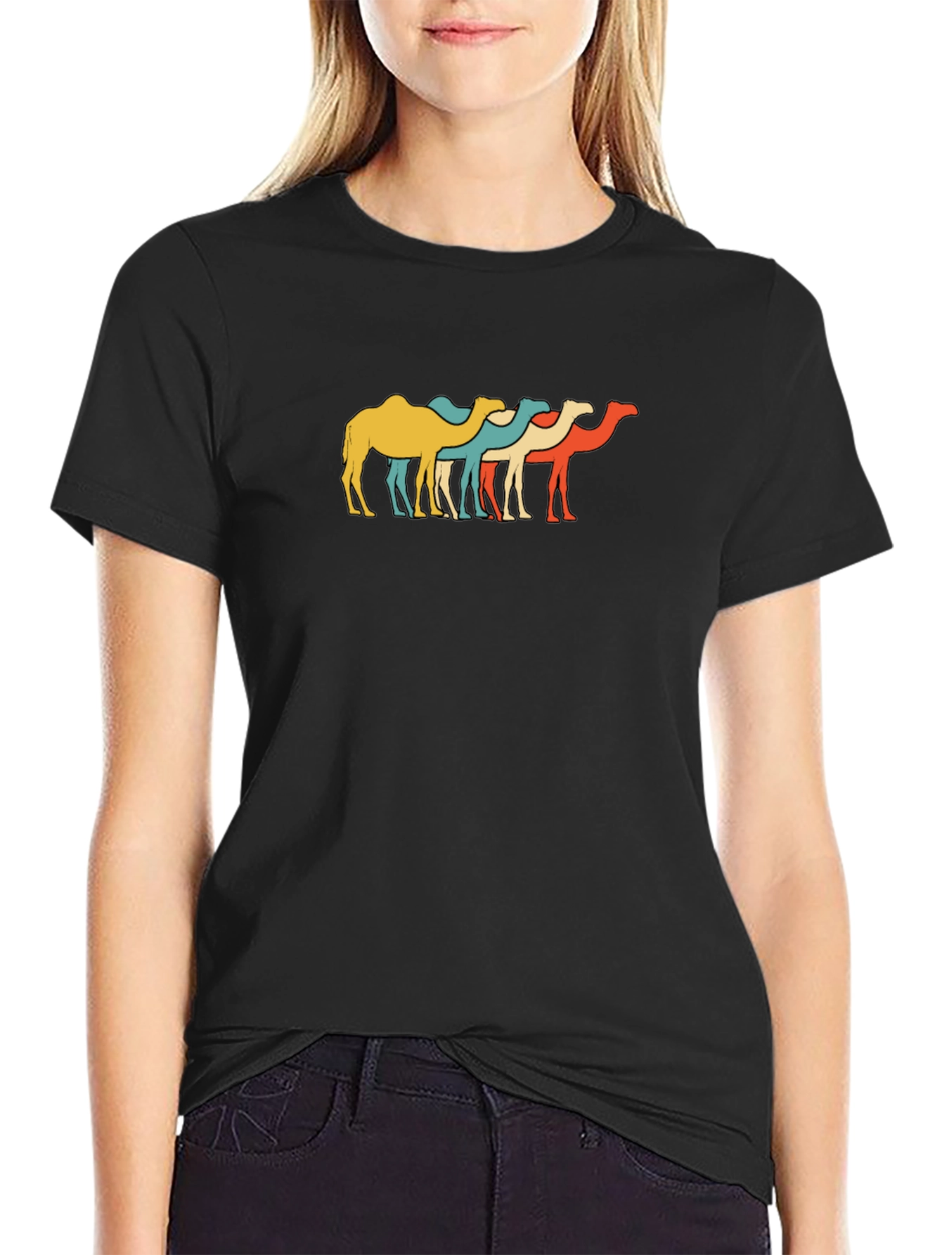 Retro Camel T-Shirt - Funky Desert Style
