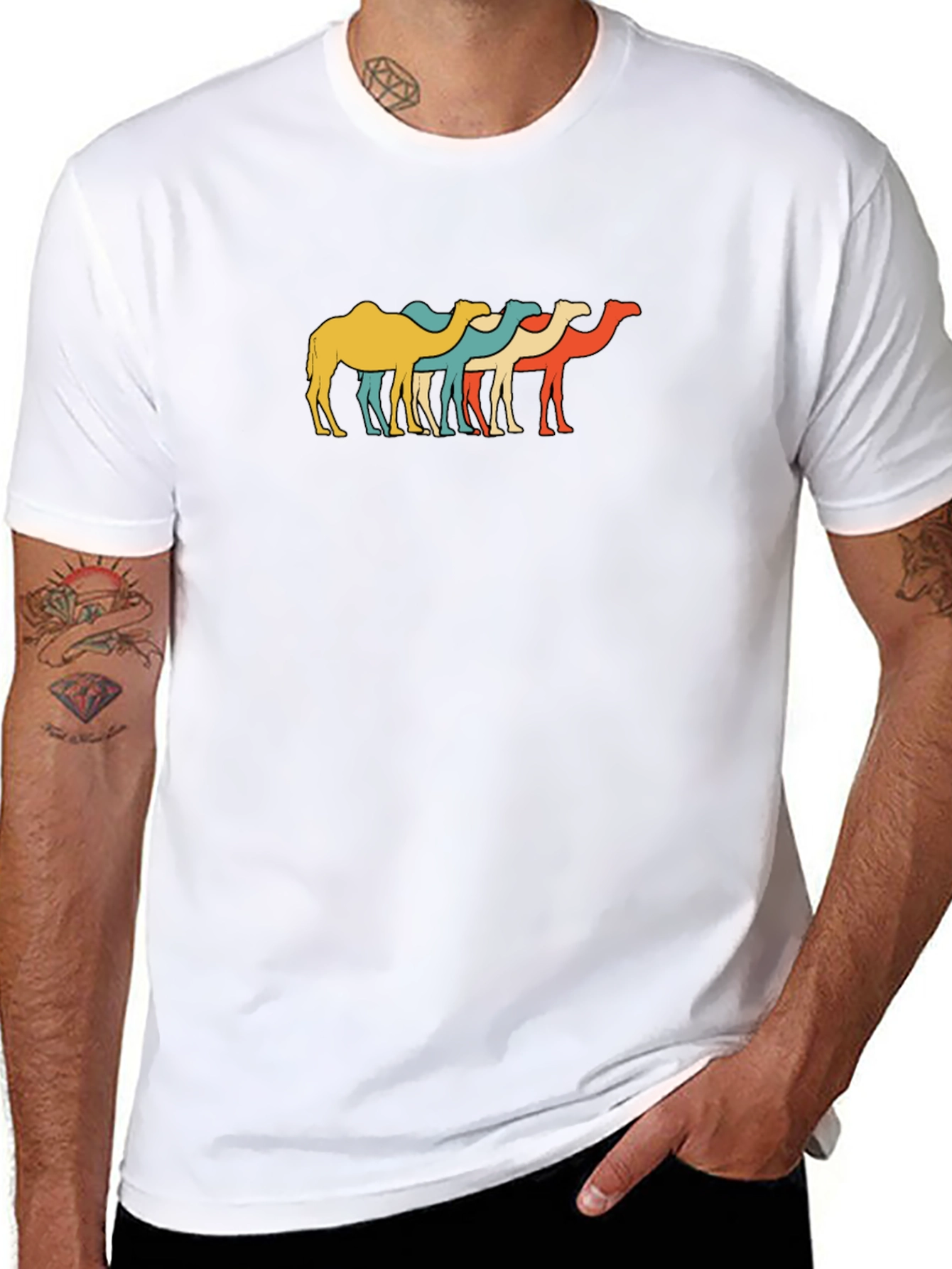 Retro Camel T-Shirt - Funky Desert Style