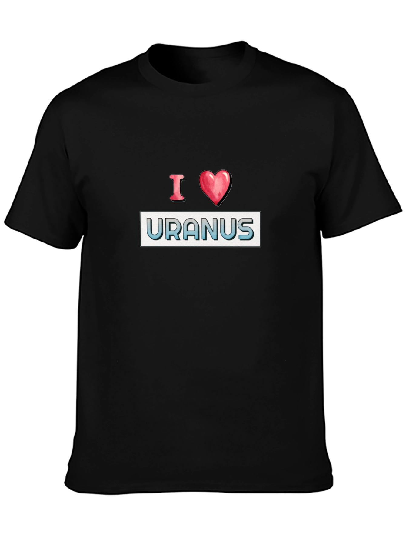 I Heart Uranus Black T-Shirt - Space Lover Tee