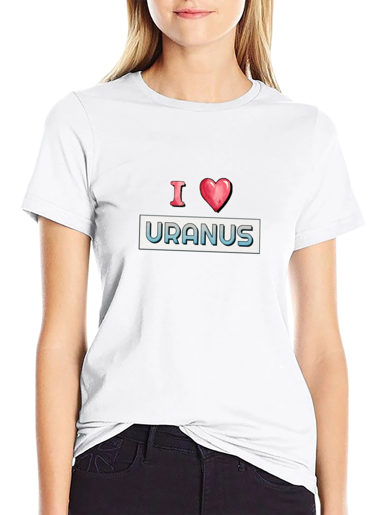 I Heart Uranus Black T-Shirt - Space Lover Tee