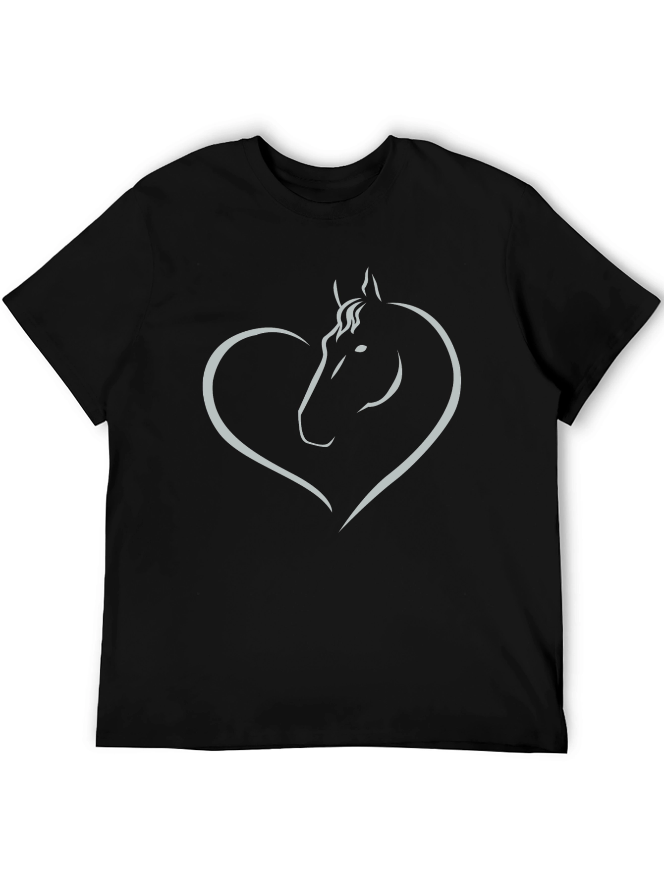 Horse Heart Graphic Black T-Shirt
