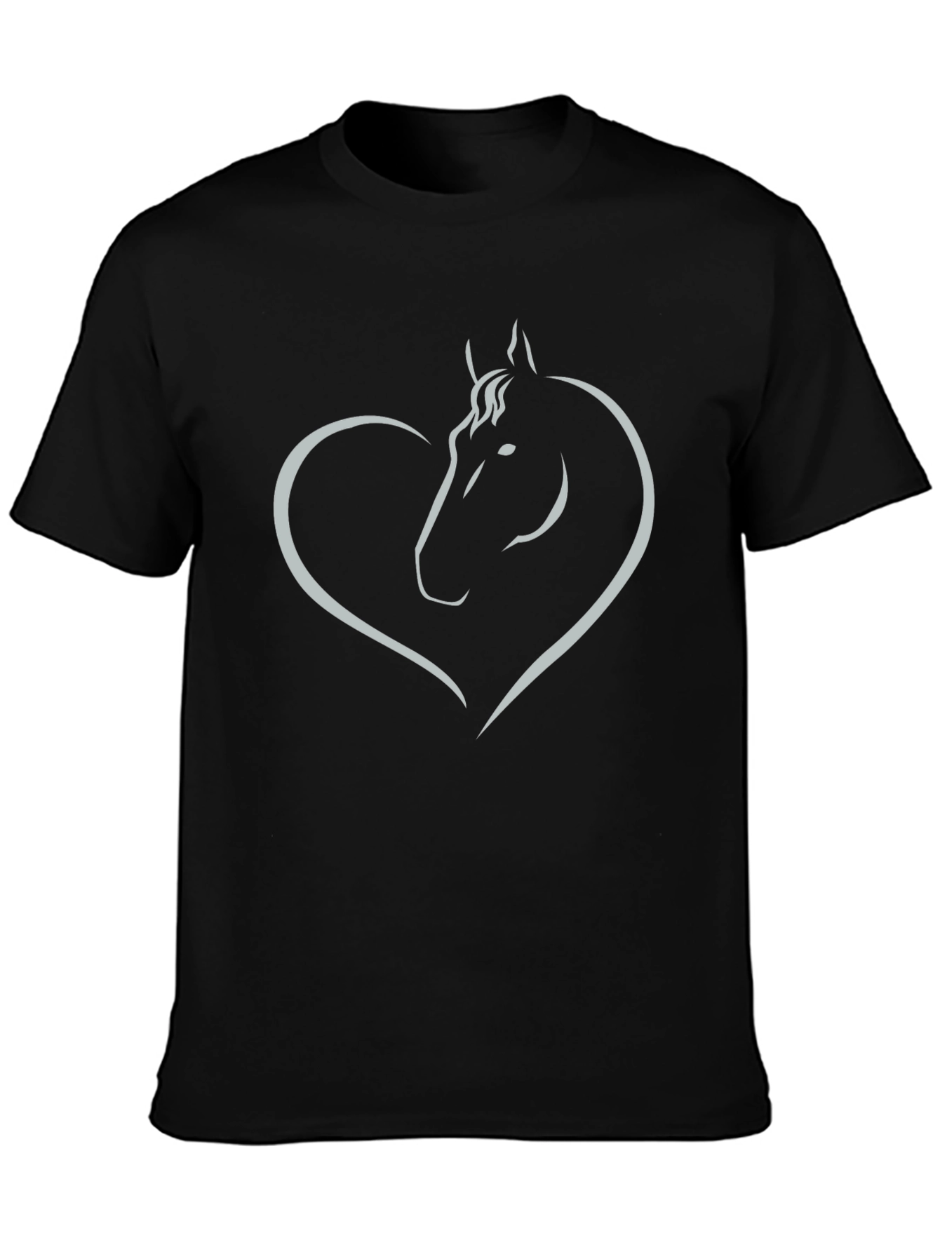 Horse Heart Graphic Black T-Shirt