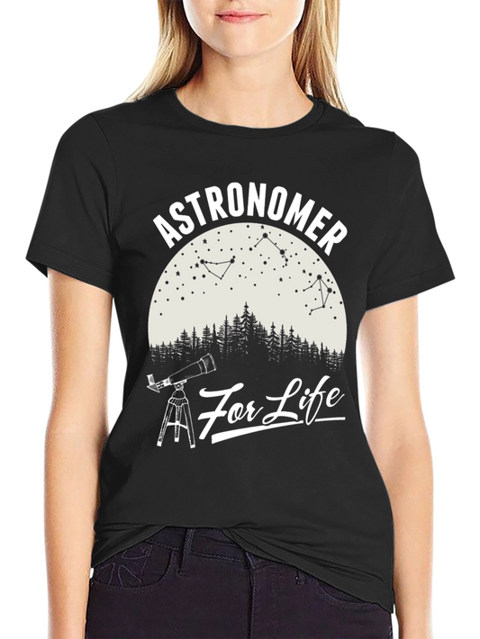 Astronomer For Life Black Graphic T-Shirt