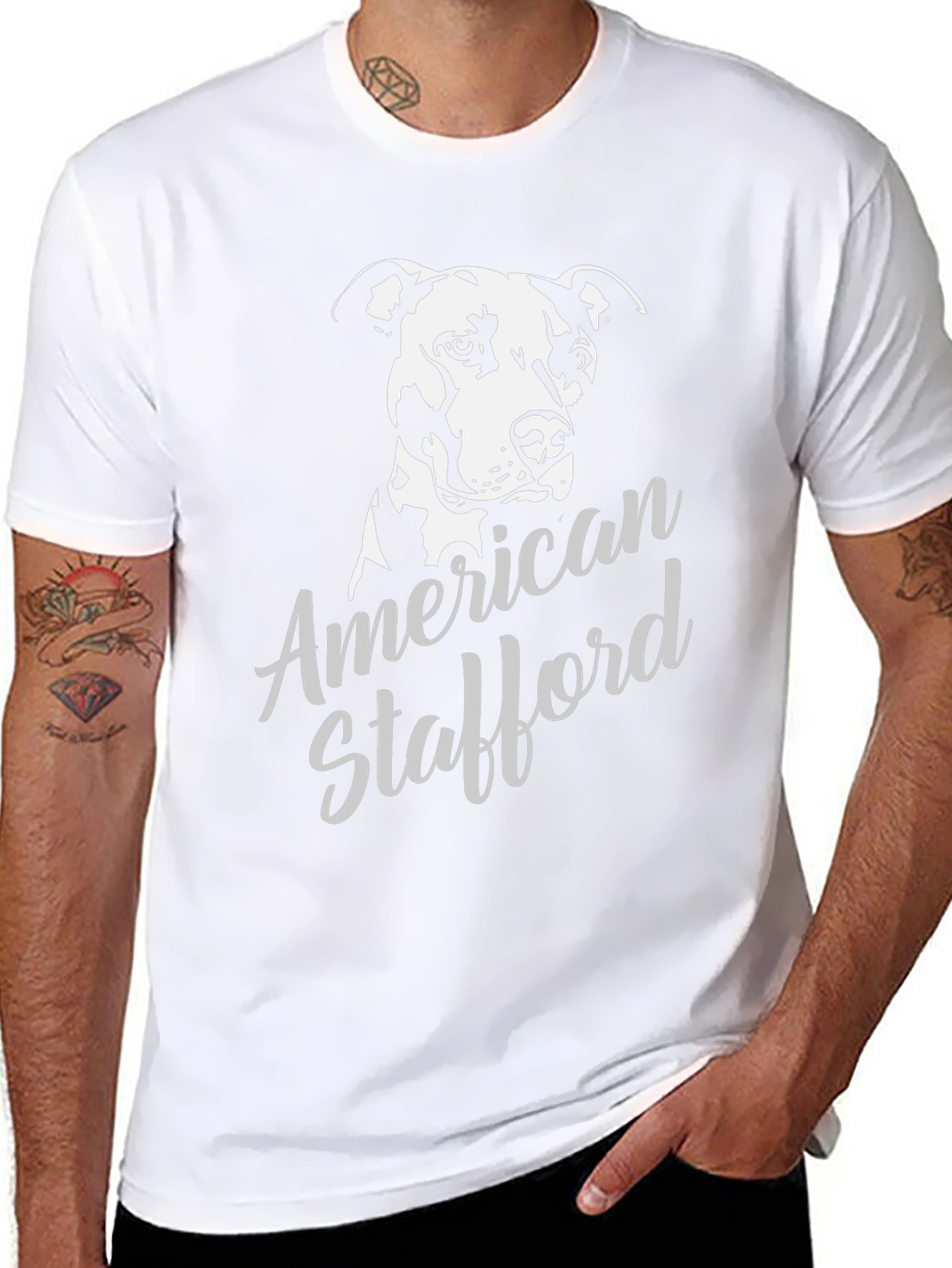 American Stafford Dog Graphic T-Shirt
