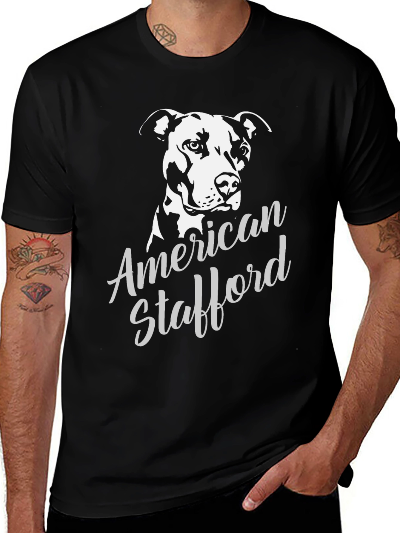 American Stafford Dog Graphic T-Shirt