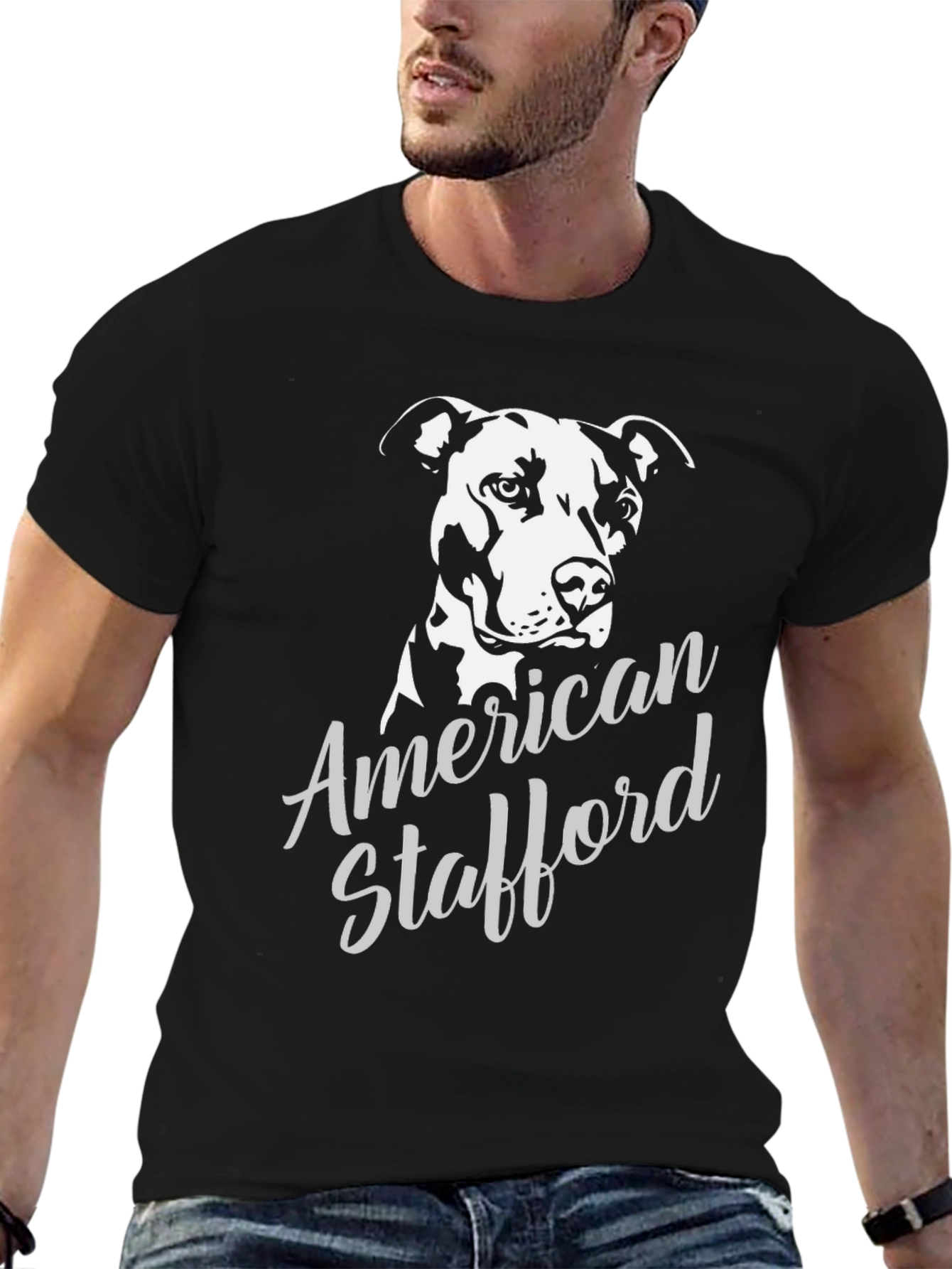 American Stafford Dog Graphic T-Shirt