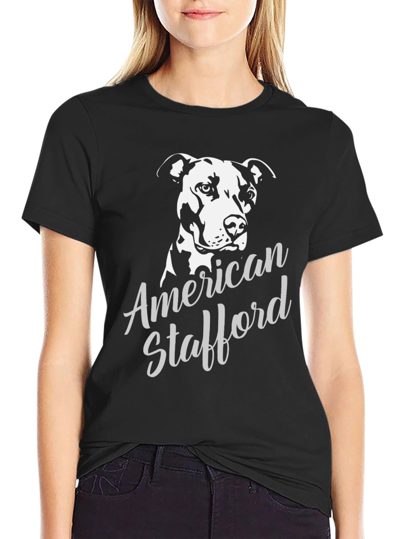 American Stafford Dog Graphic T-Shirt