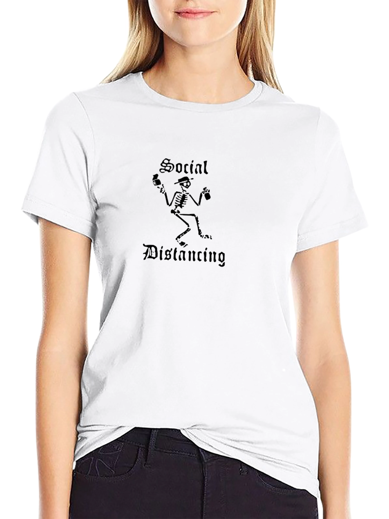 Social Distancing Skeleton Graphic Tee