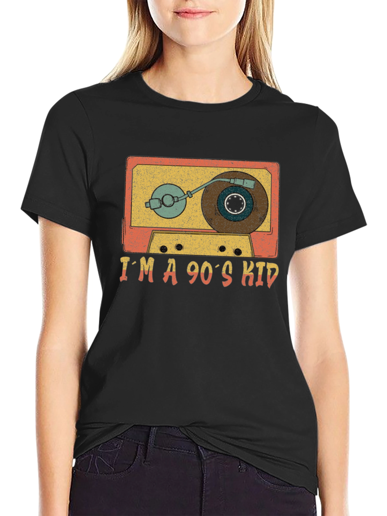 Retro 90s Kid Cassette Player Graphic Tee