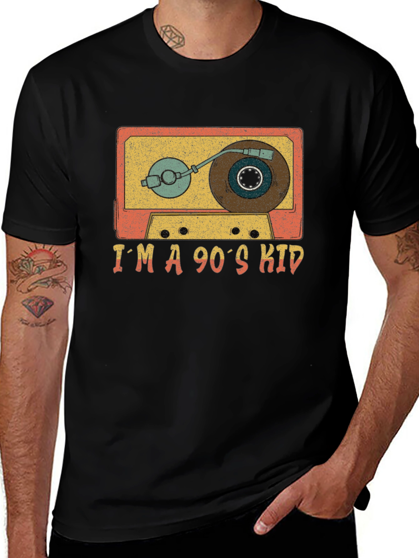 Retro 90s Kid Cassette Player Graphic Tee
