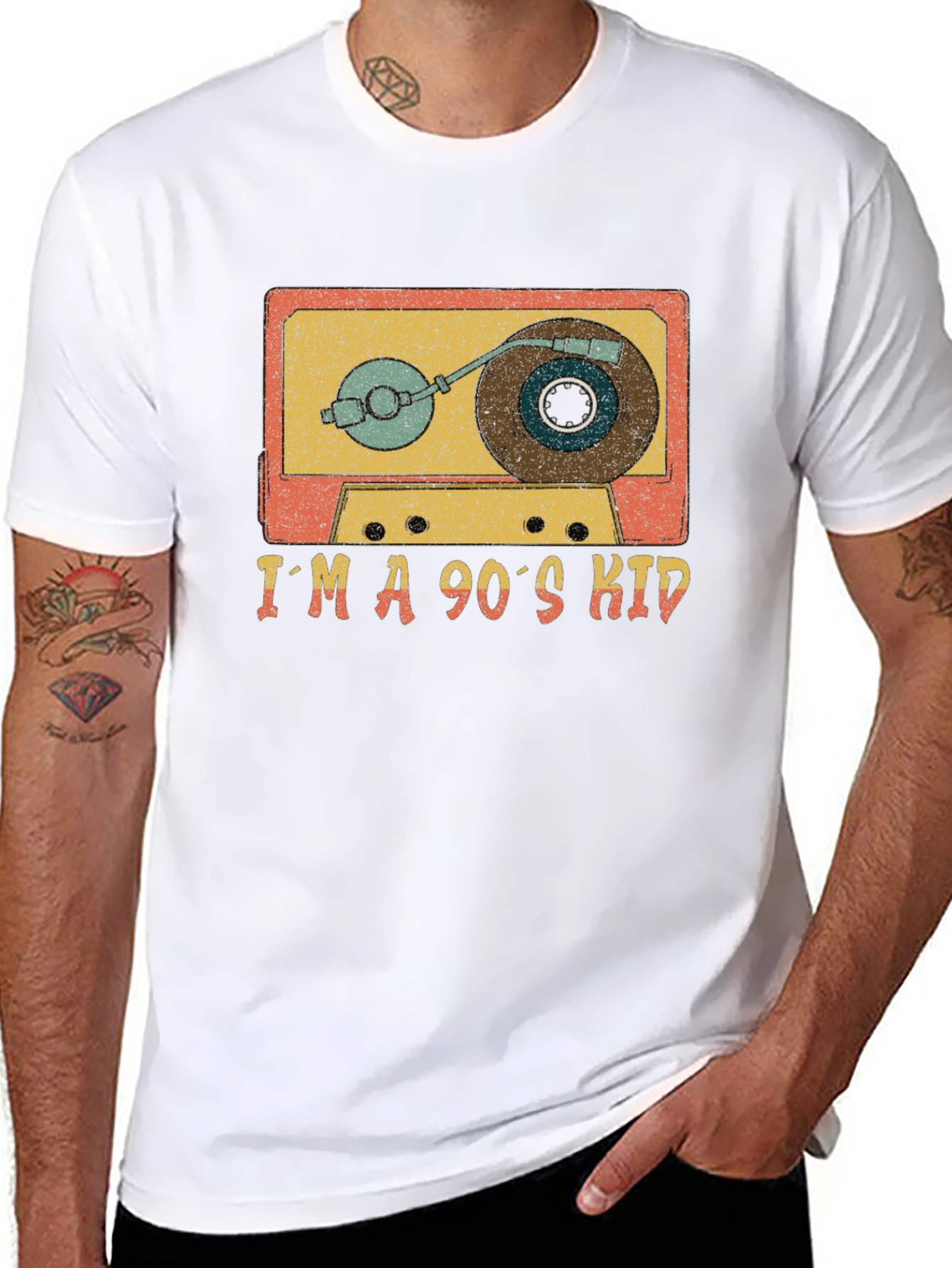 Retro 90s Kid Cassette Player Graphic Tee