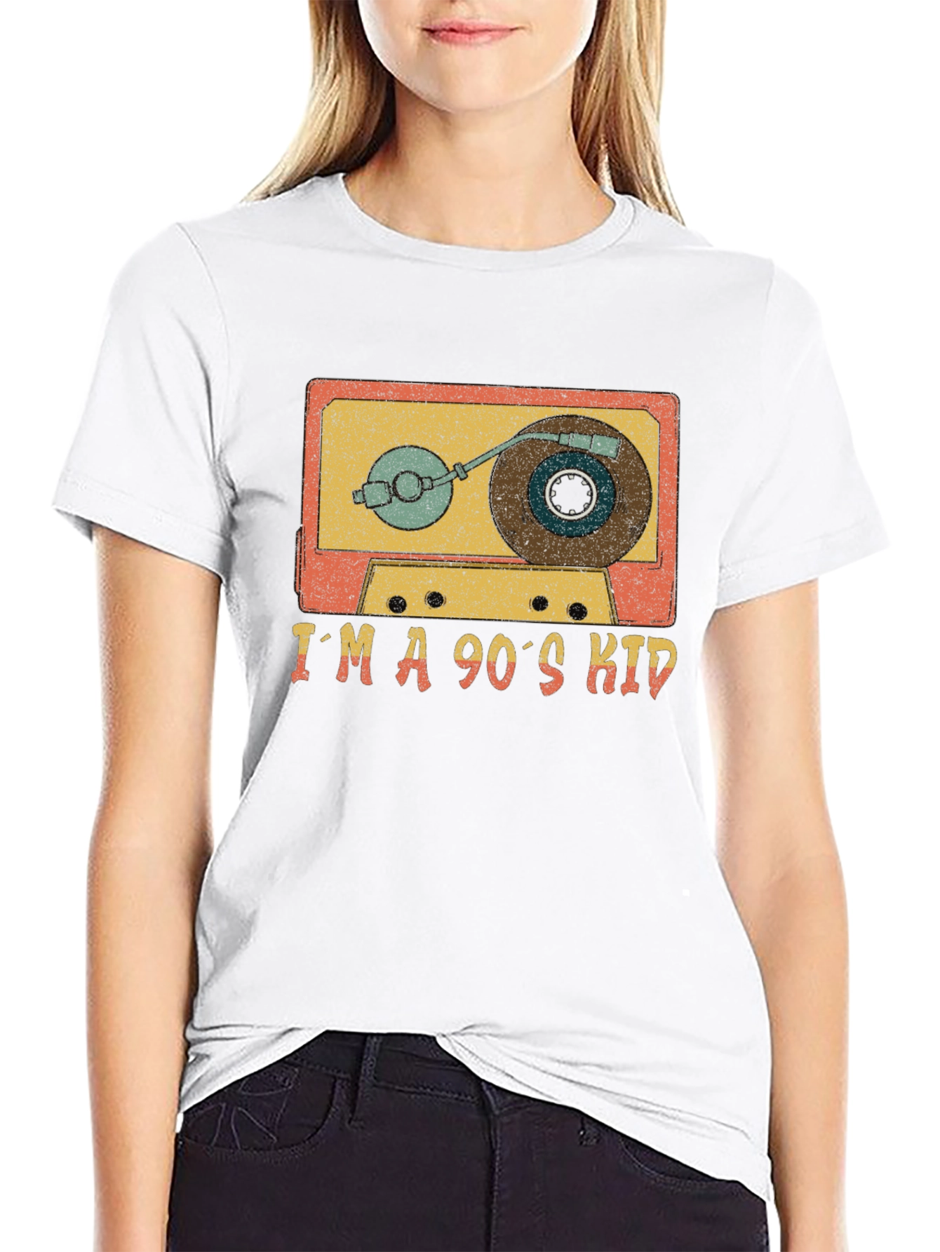 Retro 90s Kid Cassette Player Graphic Tee
