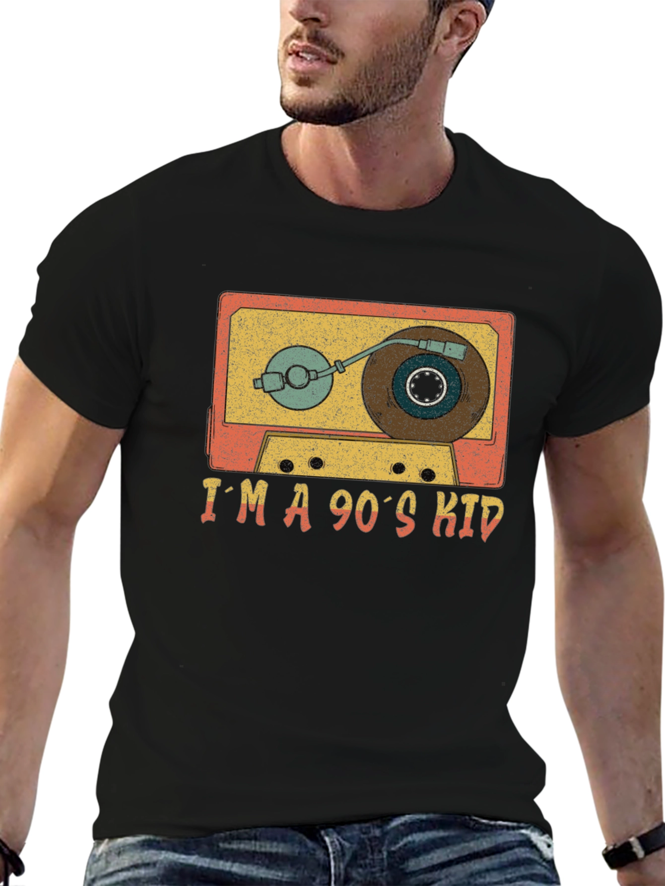 Retro 90s Kid Cassette Player Graphic Tee