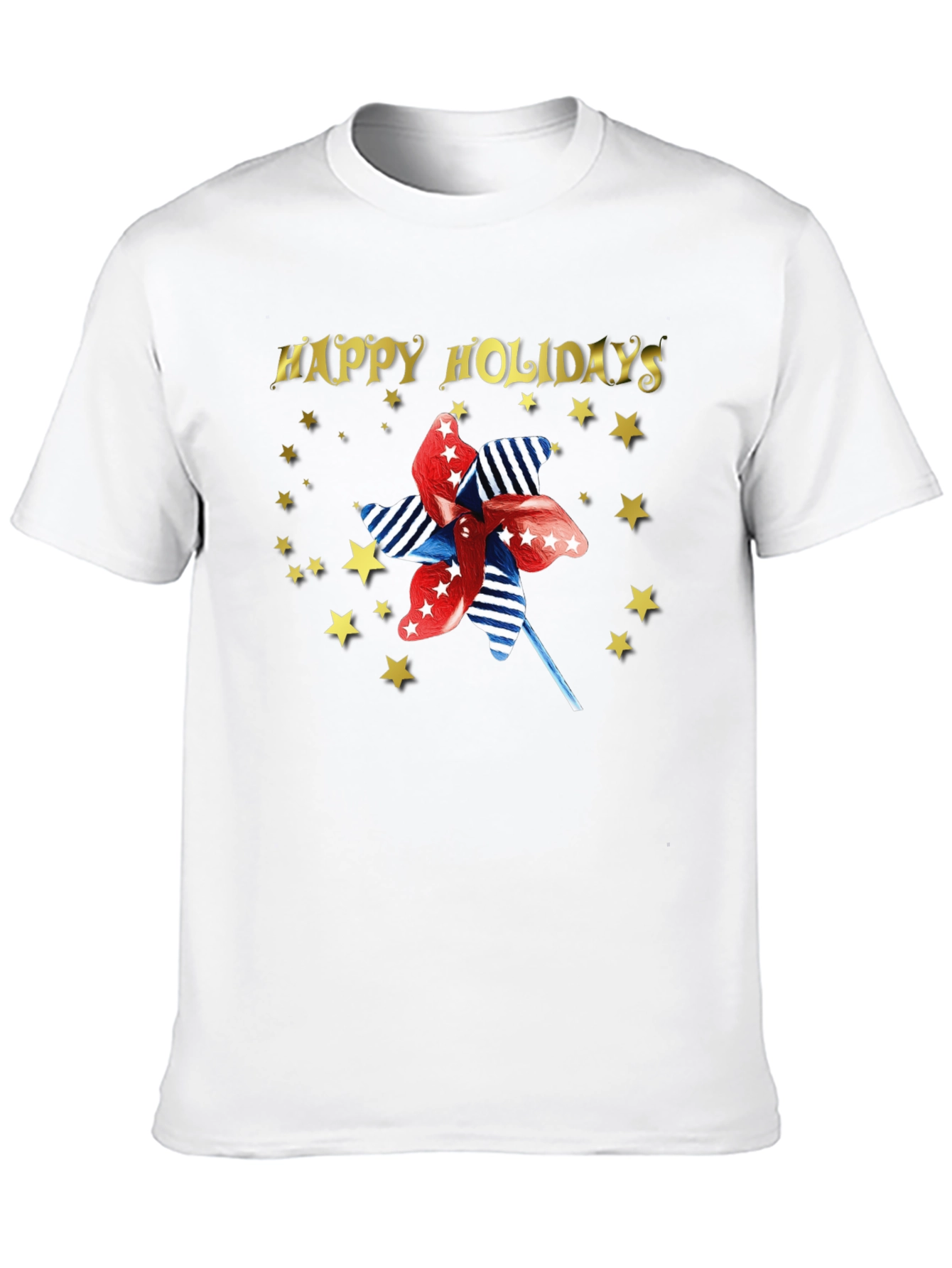 Happy Holidays Patriotic Pinwheel T-Shirt