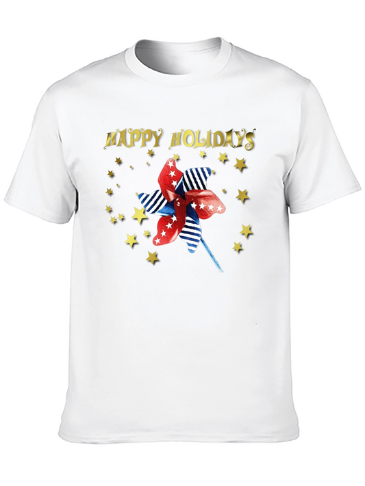 Happy Holidays Patriotic Pinwheel T-Shirt
