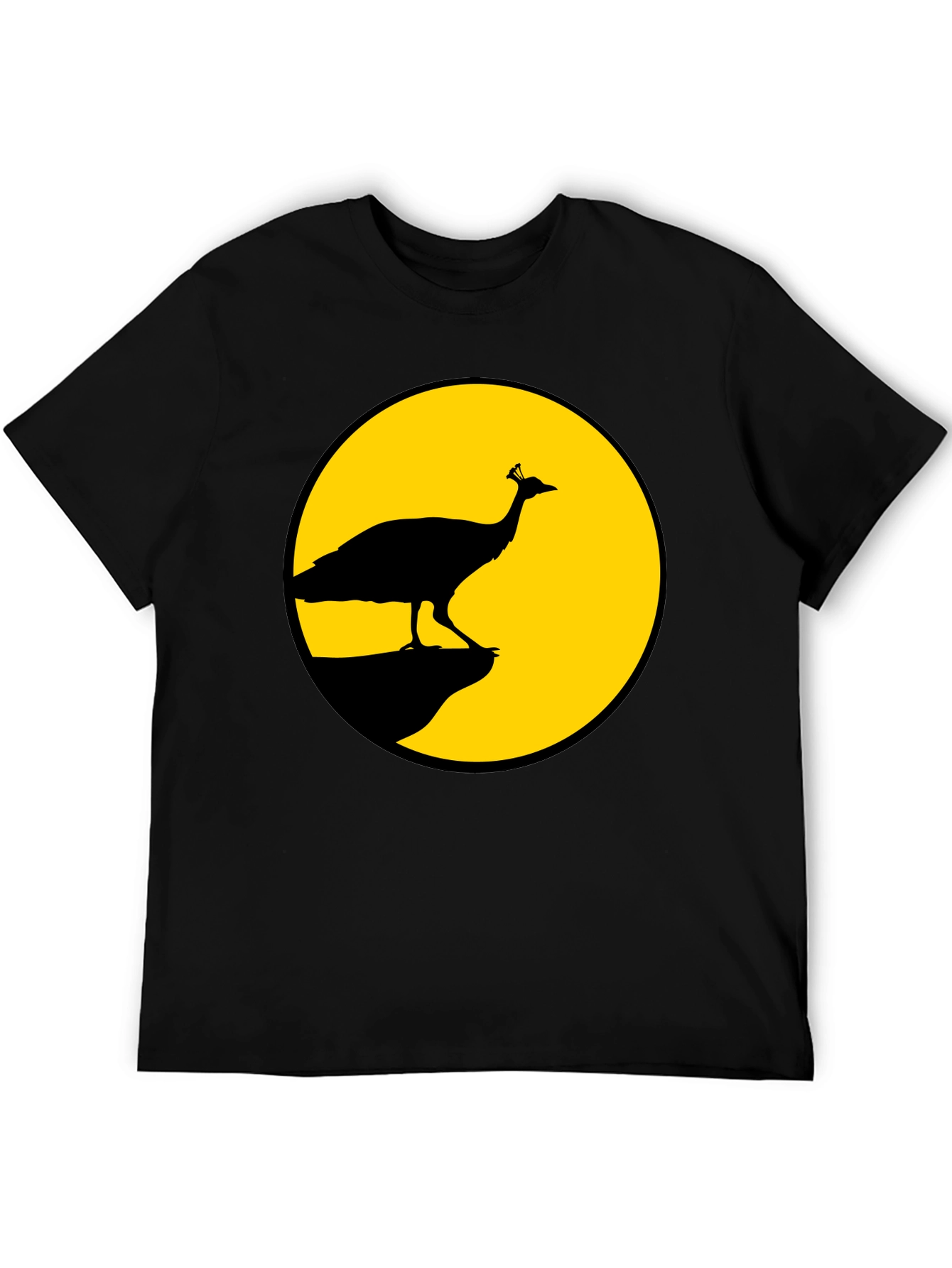 Peacock Silhouette T-Shirt - Black